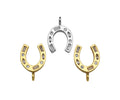 CZ Micro Pave Wishbone Shape Pendant, Cubic Zirconia Horseshoe Shape Charm, sku#L367