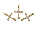 CZ Micro Pave Cross Shape Charm/Pendant, Gold Cross Shape Charm, Pave Cross Pendant,19x26mm, Sku#F1211