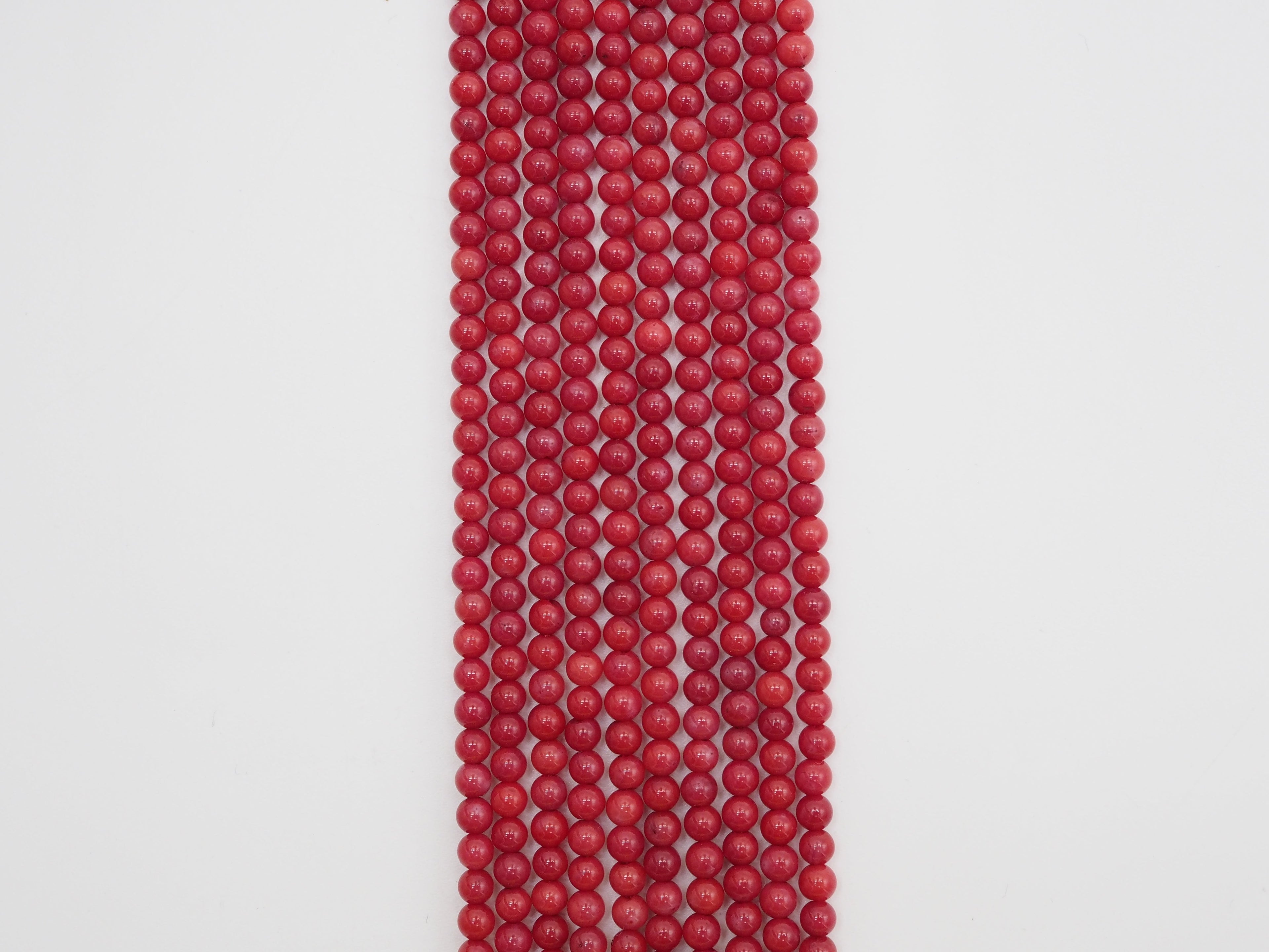Smooth Round Red Coral beads, Sku#U281