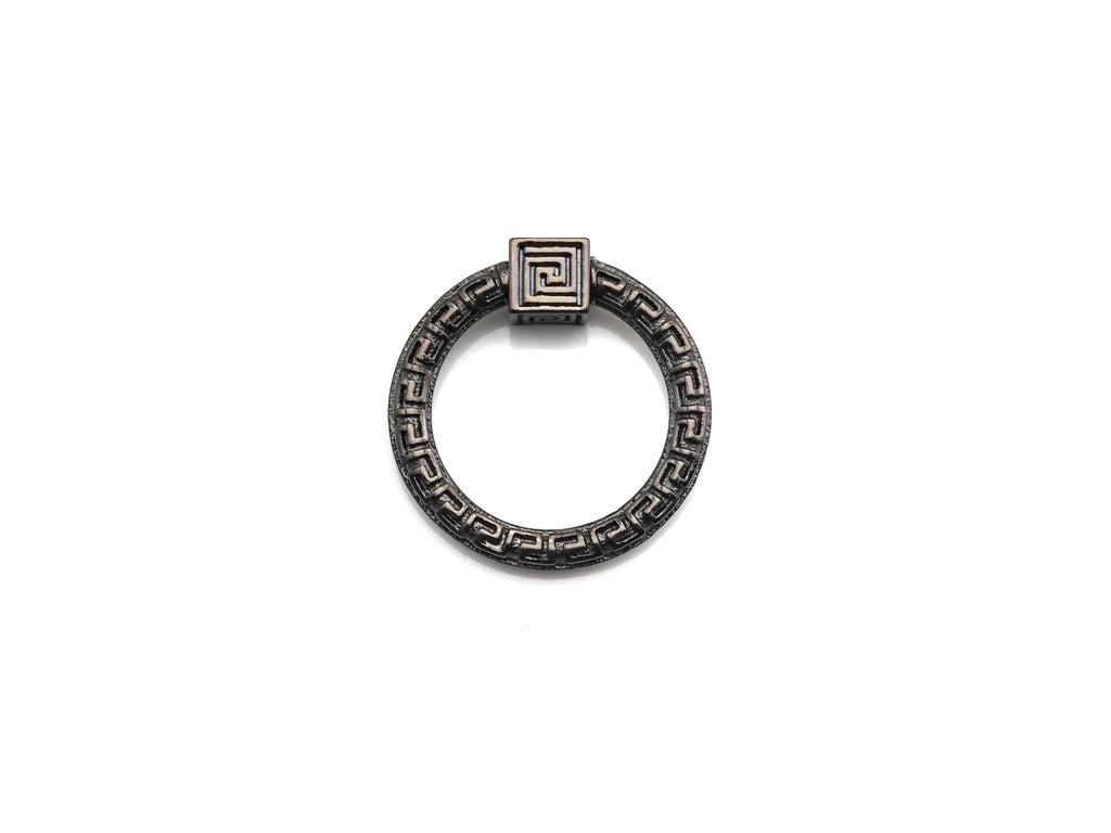 Engraved Round Ring Shape Clasp, CZ Pave Clasp, Gold/Silver/Rose Gold/Gunmetal Color Carabiner Clasp, 22.8mm, sku#H209