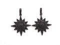 Black CZ Pave On Black Micro Pave Star Charm Beads, Cubic Zirconia Paved Star Charm,32x36mm, sku#F541