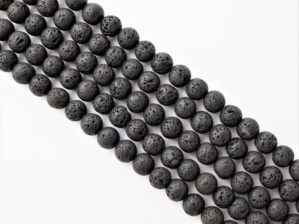 Wholesale Black Lava Round Beads, 4mm/6mm/8mm/10mm/12mm/14mm