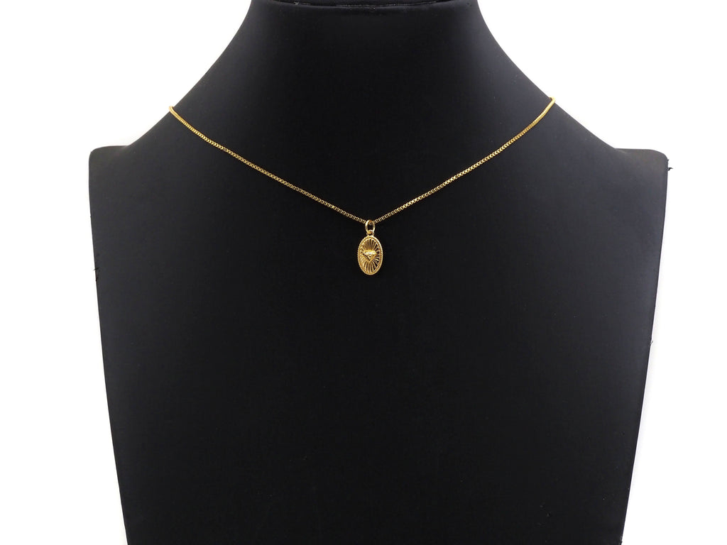 CZ Micro Pave Embossed Diamond On Oval Shape Pendant, Sku#F1229C
