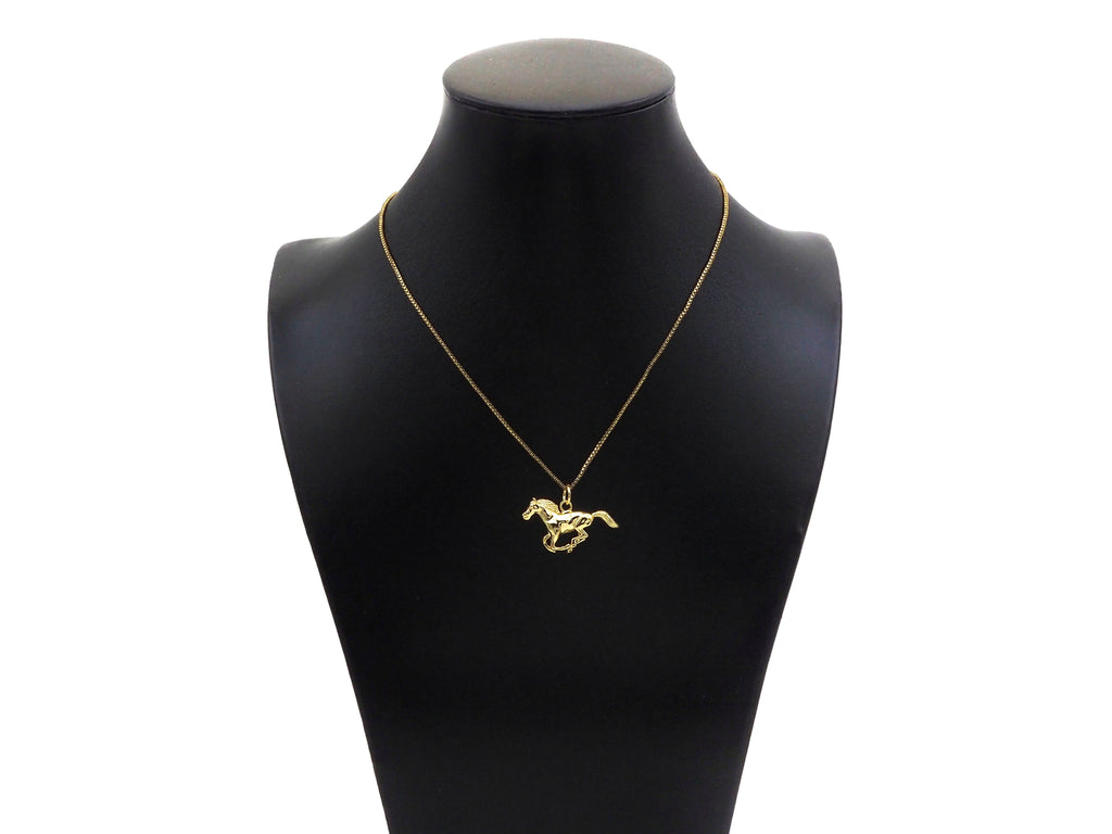 18K Gold Filled Running Horse Shape Pendant,Sku#z1352