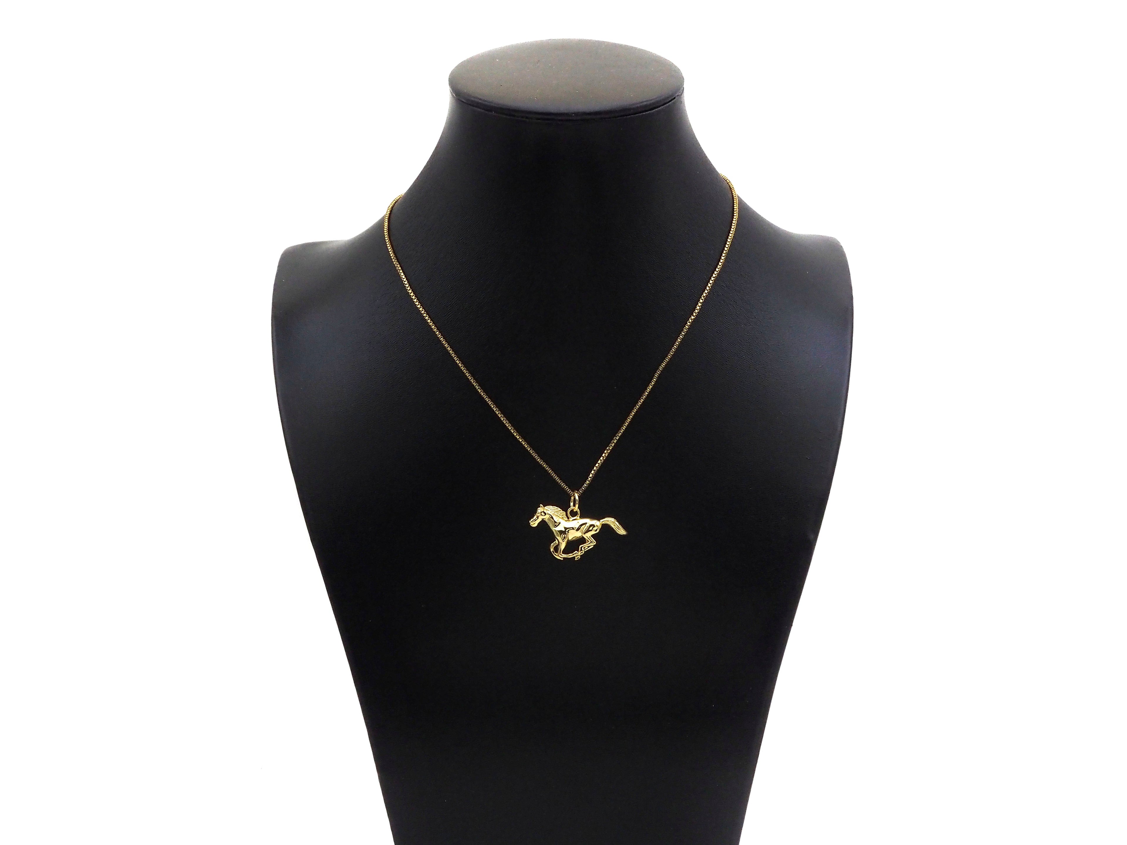 18K Gold Filled Running Horse Shape Pendant,Sku#z1352
