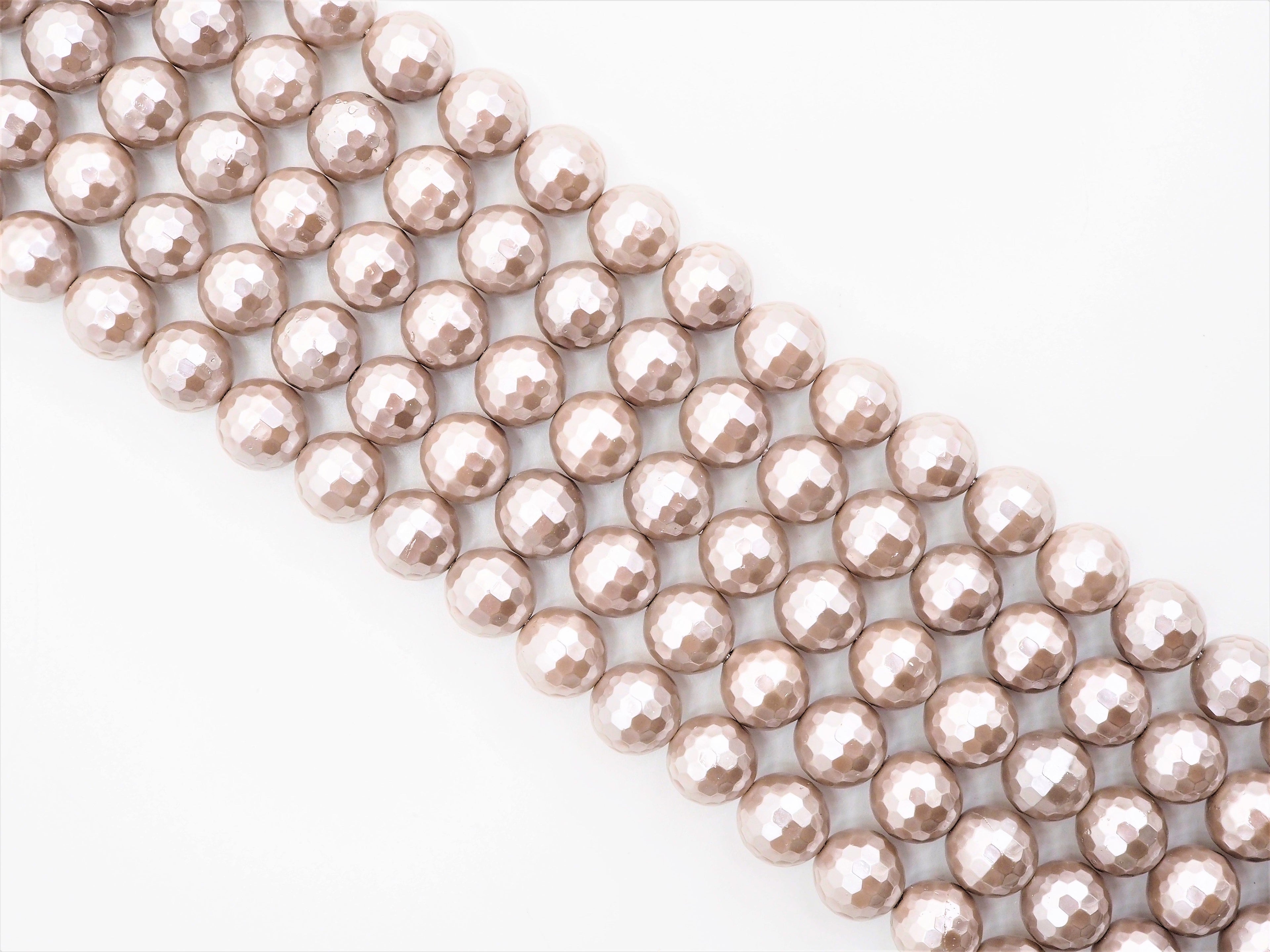 Wholesale Quality Natural Mother of Pearl Sliver Gray Round Facted beads, 6mm/8mm/10mm/12mm/14mm Gray MOP Beads, 15.5inch strand, SKU#T114