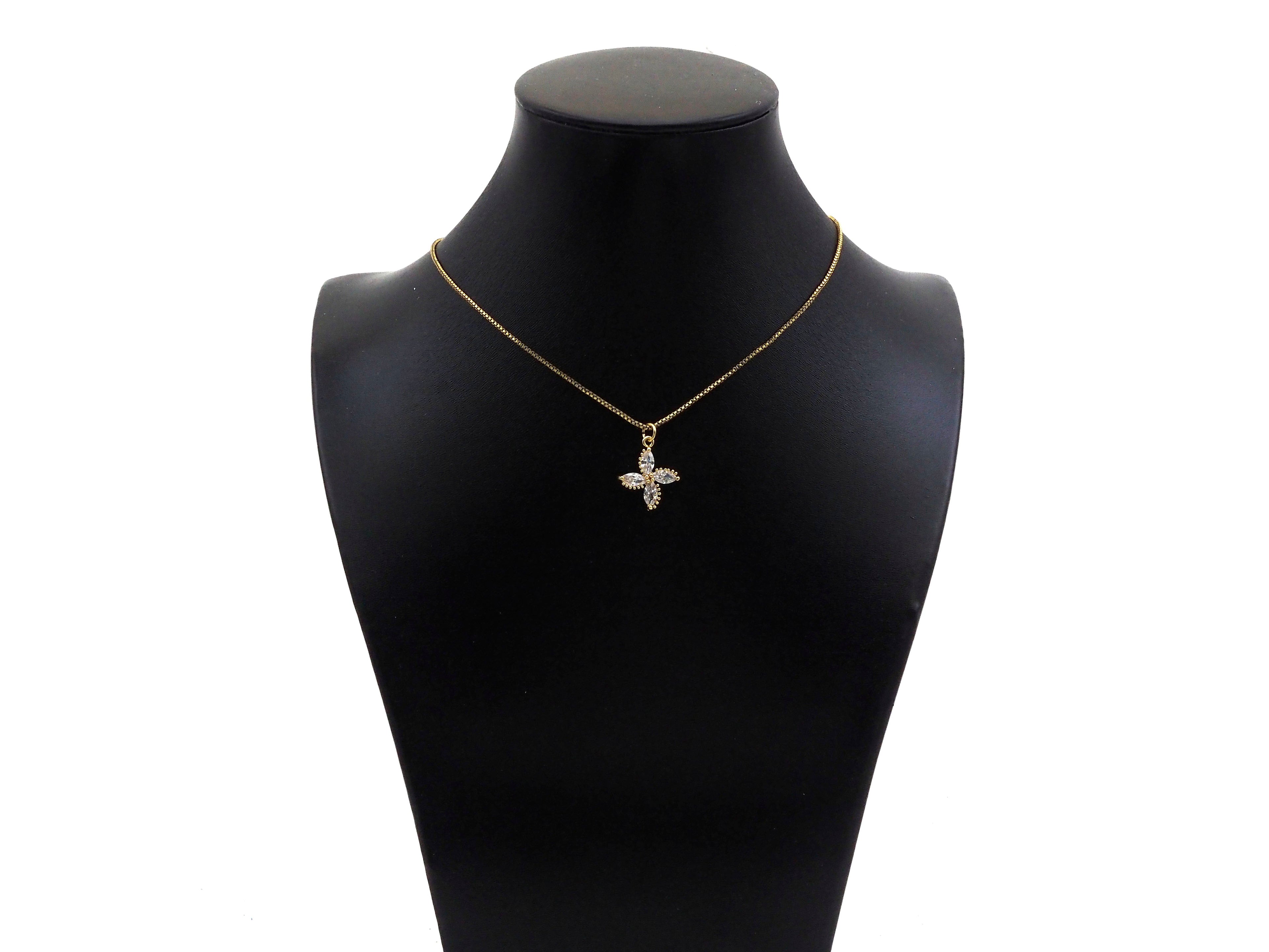 Gold Filled Big Clear CZ Micro Pave Clover Shape Pendant,14K Gold Filled Clover Charm, Necklace Bracelet Pendant,16x19mm,Sku#CP29