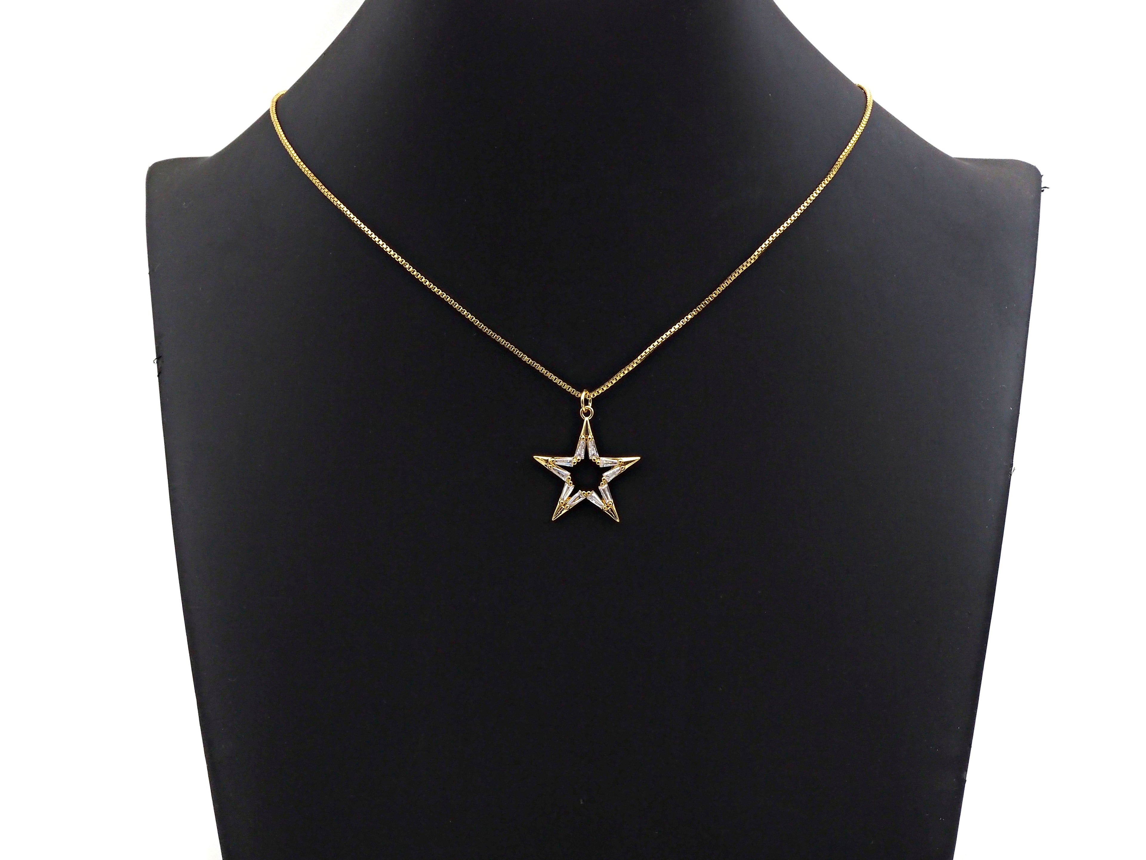CZ Micro Pave Large Five Star Shape Pendant , 23x25mm,  SKU#F1186C