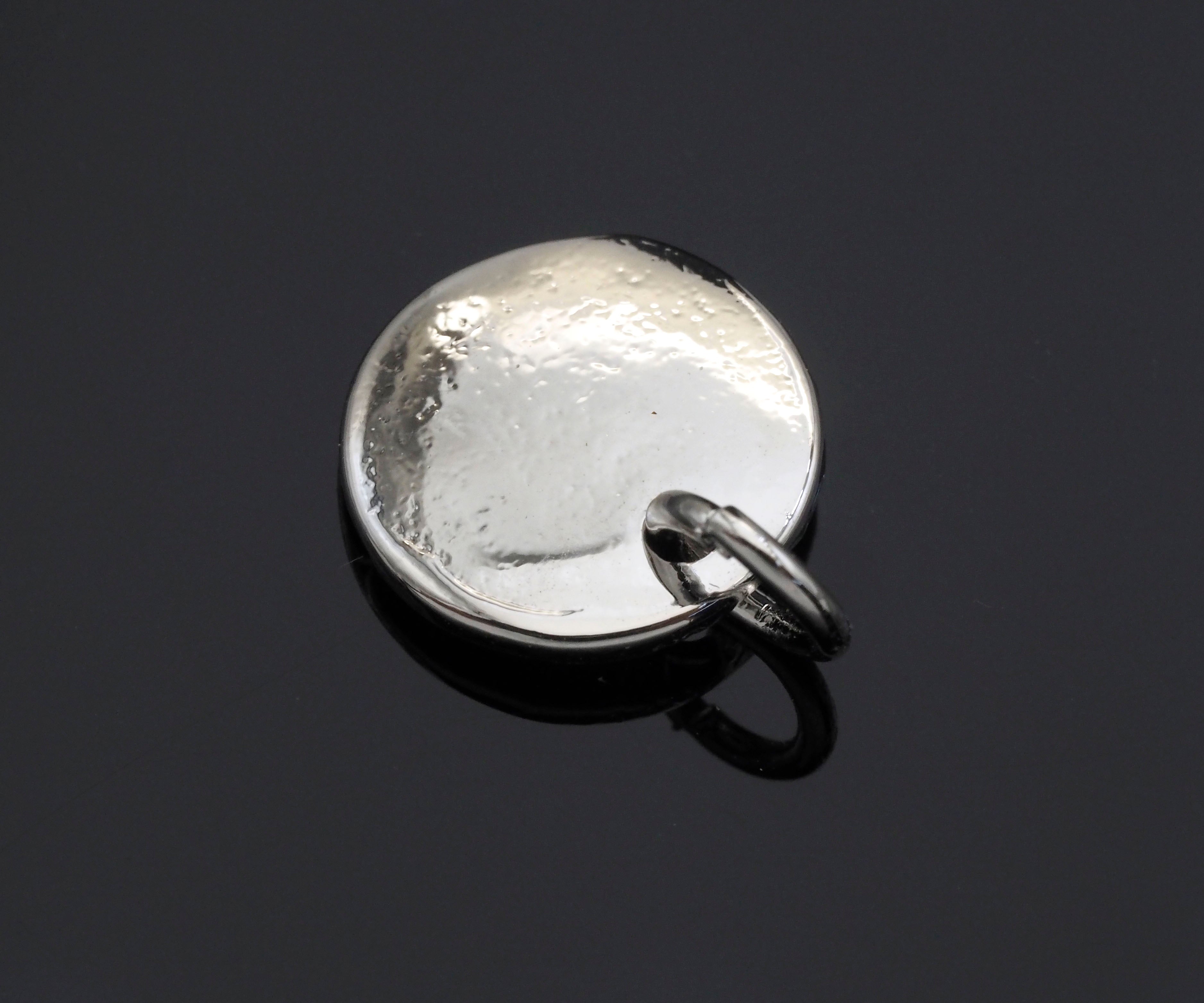 CZ Micro Pave Moon Star On Round Coin Shape Pendant, Gold/Silver Plated Jewelry, Necklace Bracelet Charm Pendant, 10mm,sku#F1230