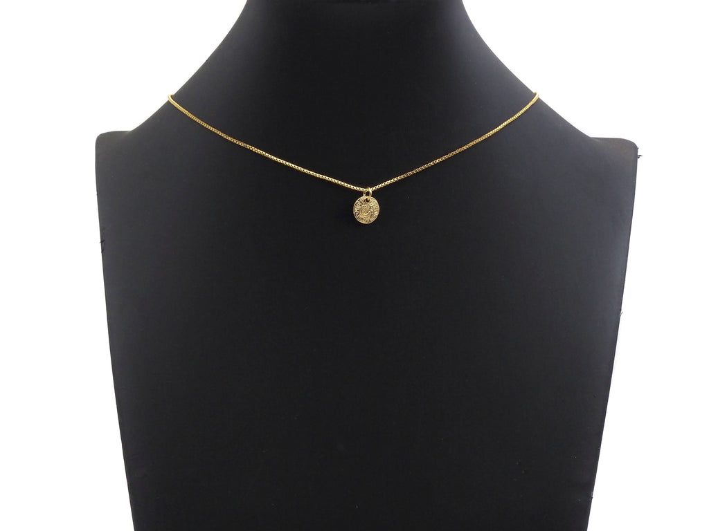 CZ Micro Pave Moon Star On Round Coin Shape Pendant, Gold/Silver Plated Jewelry, Necklace Bracelet Charm Pendant, 10mm,sku#F1230