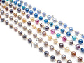 Mystic Agate Brown/Blue/Grey Rosary Chain, 10mm Agate Beaded Chain, Wire Wrapped Gold Chain,Sku#V74