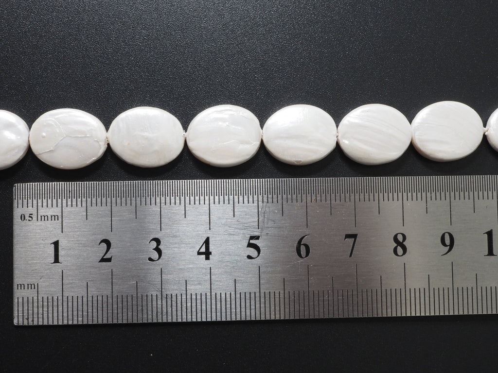 Quality Plated Oval Shape White Mother of Pearl Beads, Flat Oval White Pearl Shell,12x16mm/20x30mm,15inch strand,SKU#U238
