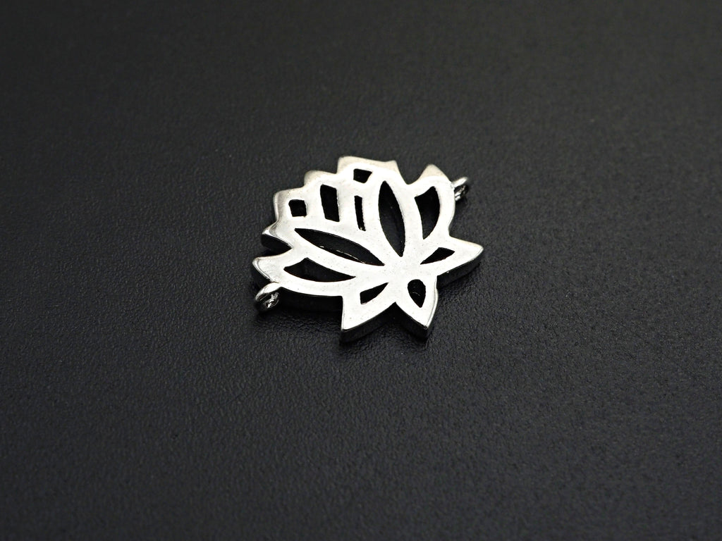 Lotus Flower Connector Charm, Gold/Rose Gold/Silver/Gunmetal Color Flower Charm, 16x20mm, sku#Z958