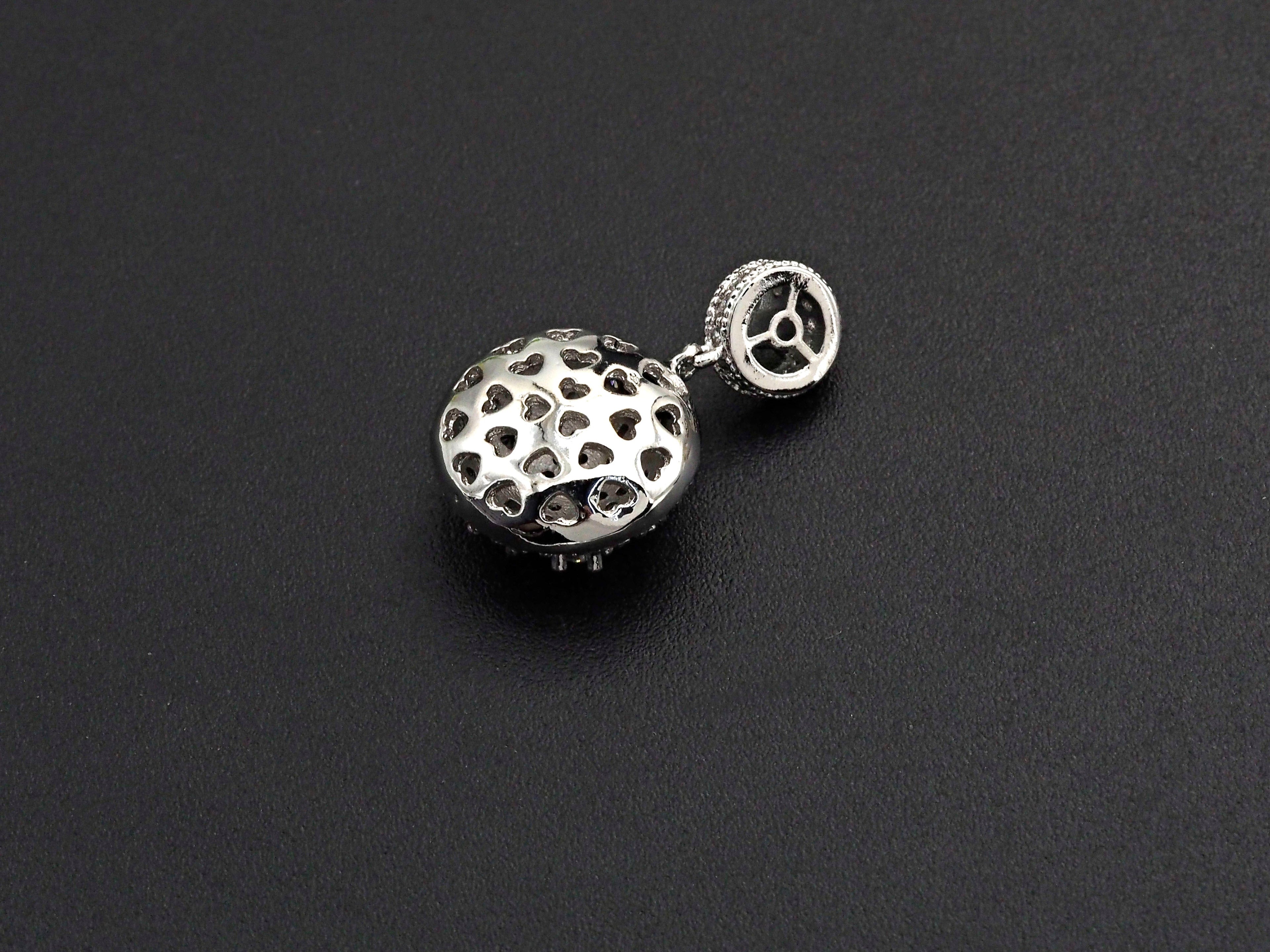 CZ Micro Pave Round Coin Shape Pendant/Charm, Round Cubic Zirconia Pendant, Silver/Gold/Rose Gold/Black Tone, 14x24mm,Sku#Z839