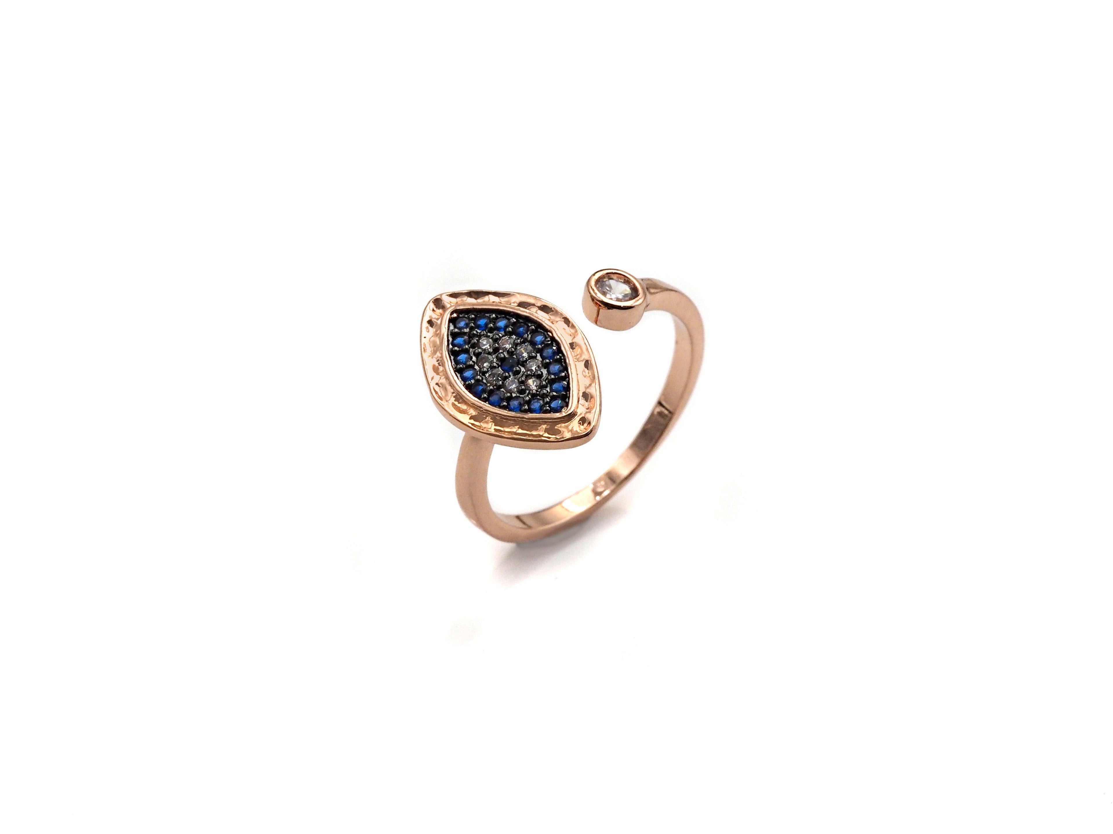 Colorful CZ Evil Eye Ring, Sku#Z789C