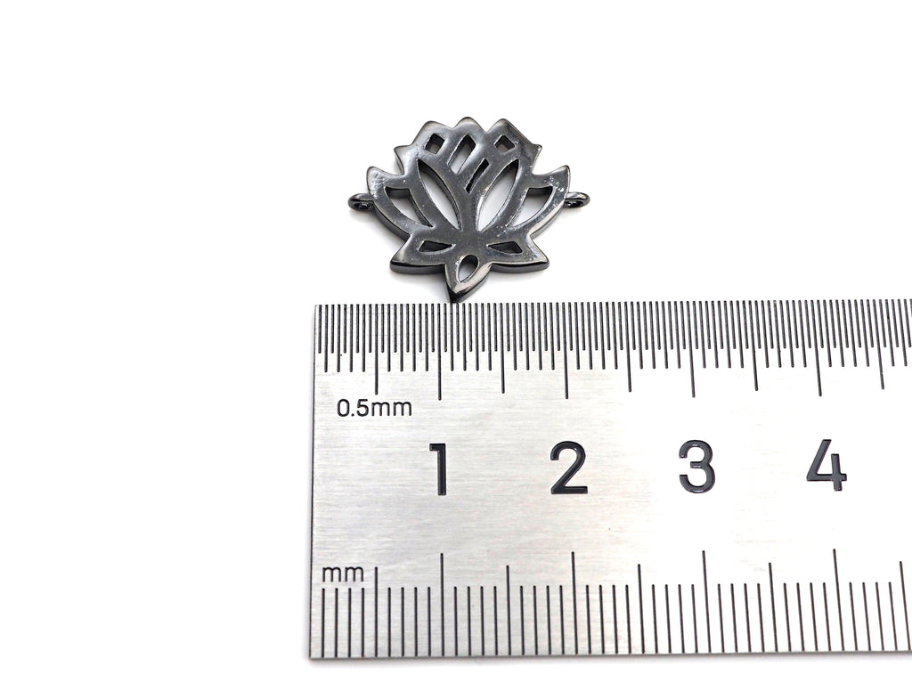 Lotus Flower Connector Charm, Gold/Rose Gold/Silver/Gunmetal Color Flower Charm, 16x20mm, sku#Z958