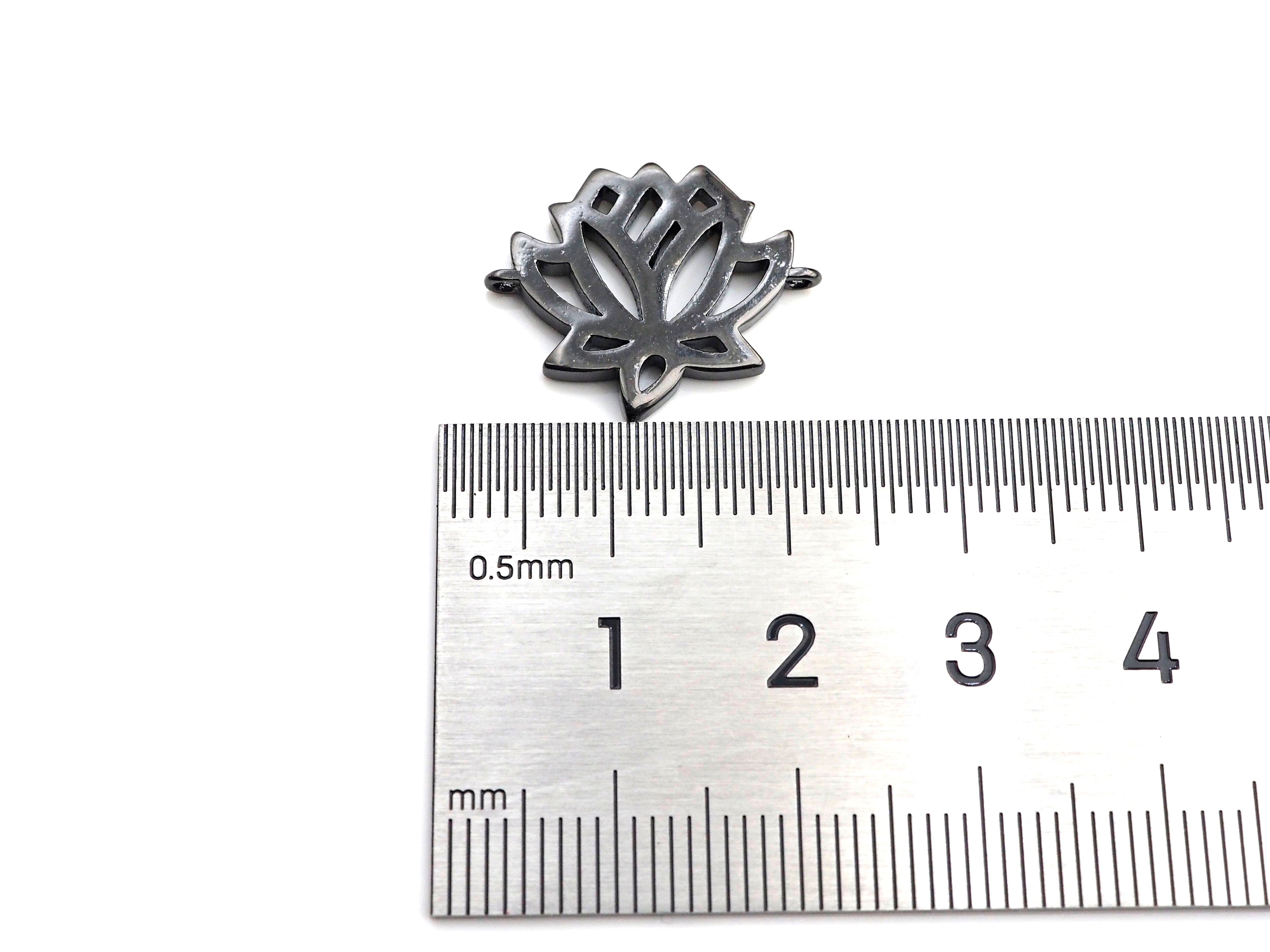 Lotus Flower Connector Charm, Gold/Rose Gold/Silver/Gunmetal Color Flower Charm, 16x20mm, sku#Z958