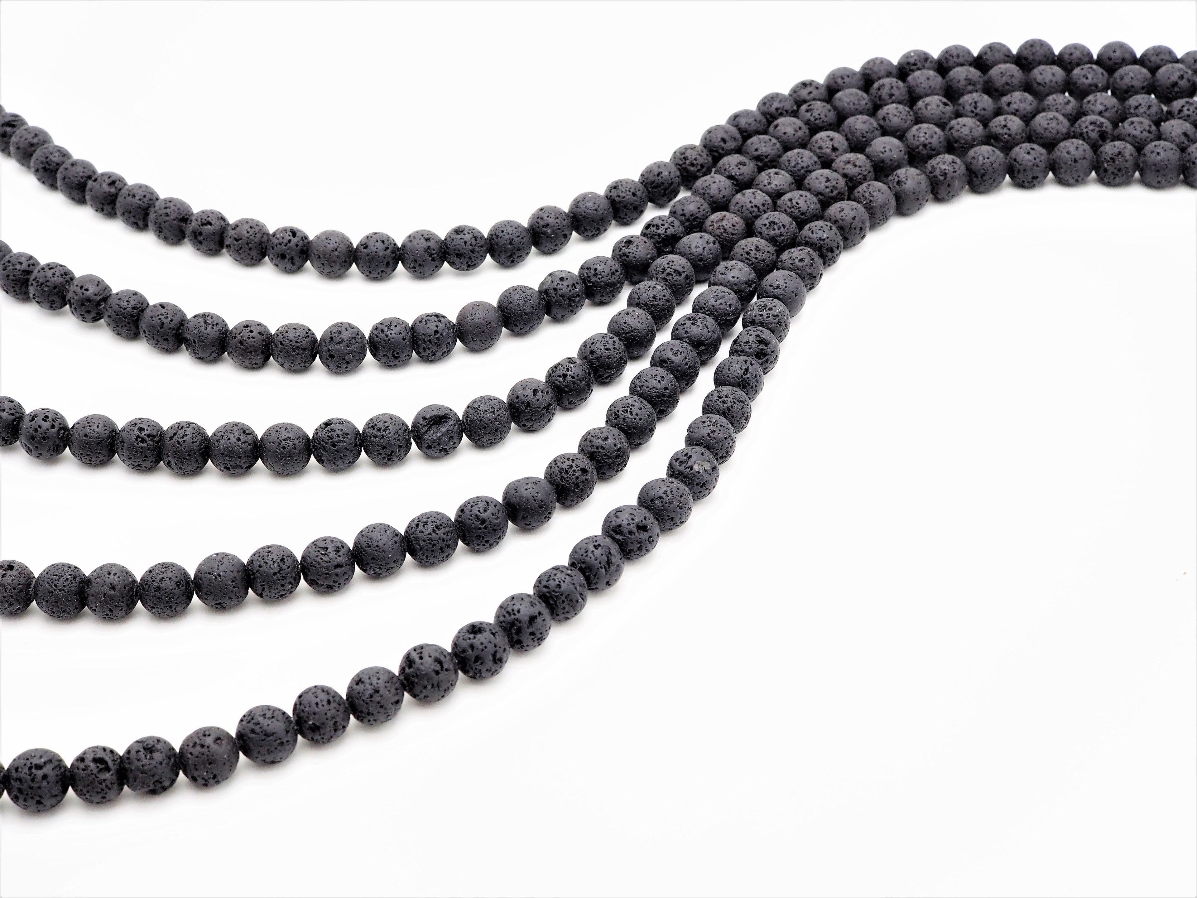 Wholesale Black Lava Round Beads, 4mm/6mm/8mm/10mm/12mm/14mm