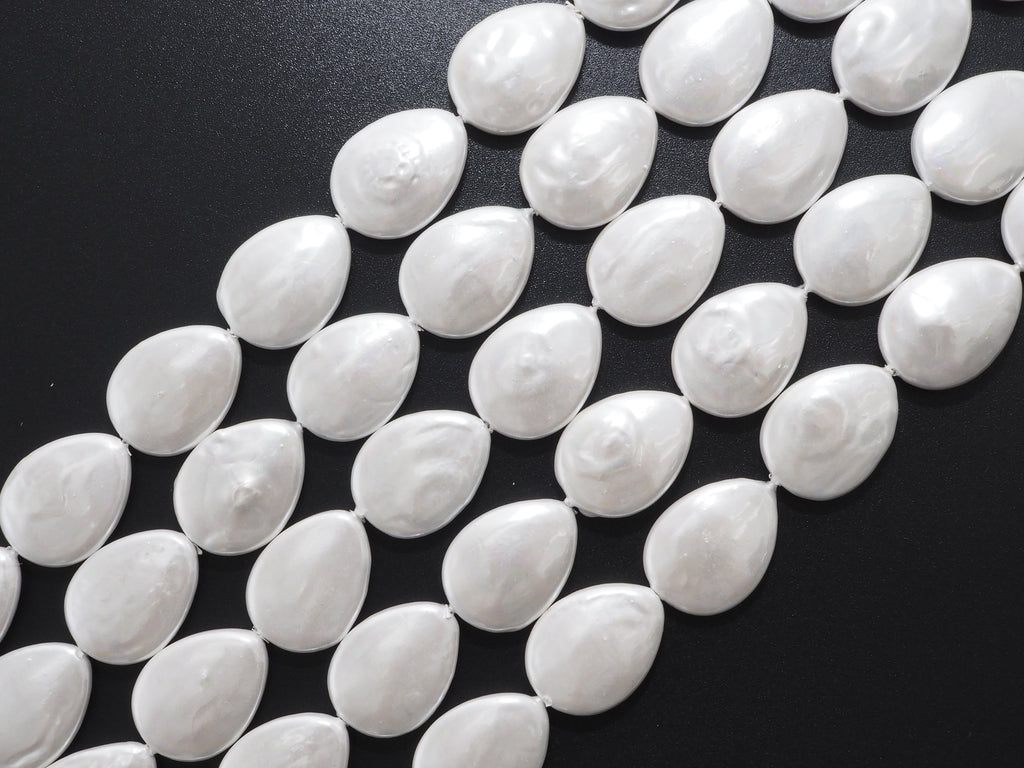 Quality Plated White Mother of Pearl, Mop Shell, Teardrop Shape White Pearl,SKU#U239c