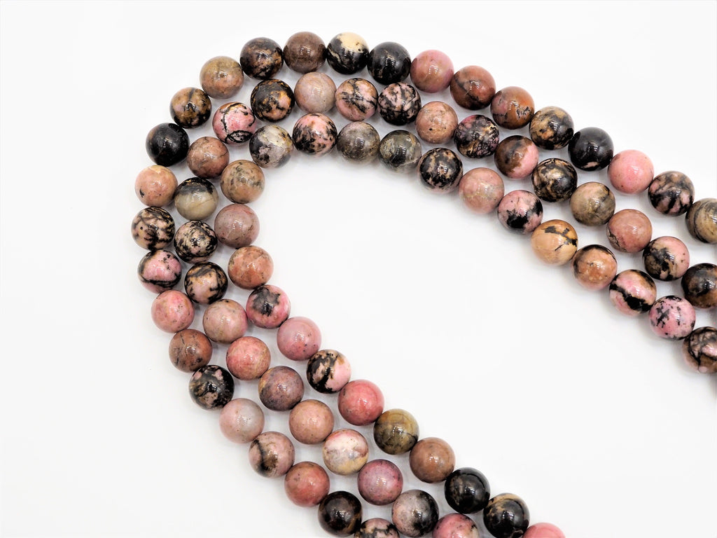 Natural Smooth Round Rhodonite beads, 6mm/8mm/10mm/12mm Natural Gemstone beads, Natural Rhodonite Beads, 15.5inch strand, SKU#U300