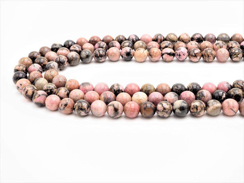 Natural Smooth Round Rhodonite beads, 6mm/8mm/10mm/12mm Natural Gemstone beads, Natural Rhodonite Beads, 15.5inch strand, SKU#U300