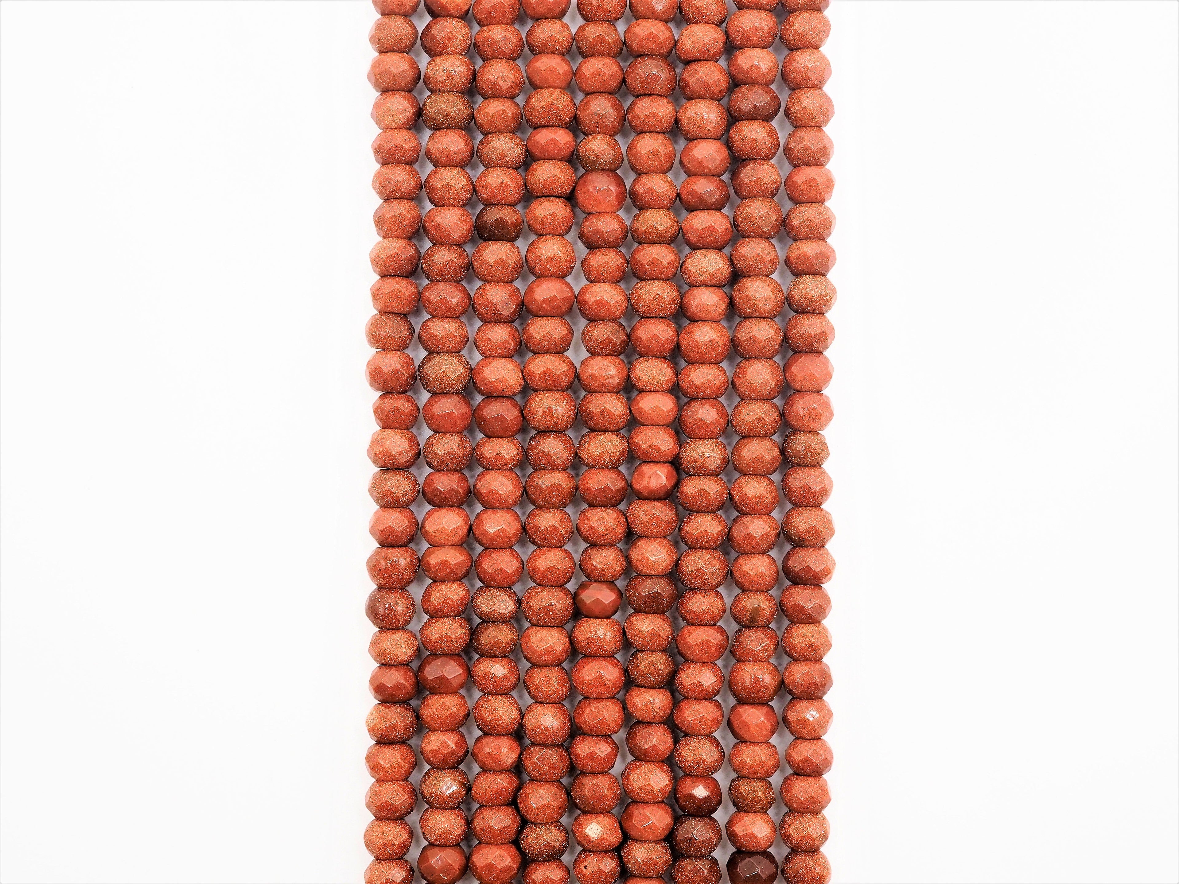 Natural Faceted Goldstone beads, 2x4/4x6/5x8mm Natural Gold Gemstone beads, Natural Goldstone Beads, 15.5inch strand, SKU#U260