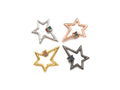 Baguette CZ Micro pave Star Shape Clasp, CZ Pave Clasp, Gold/Silver/Rose Gold/Gunmetal Carabiner Clasp, 20x27mm, sku#H213