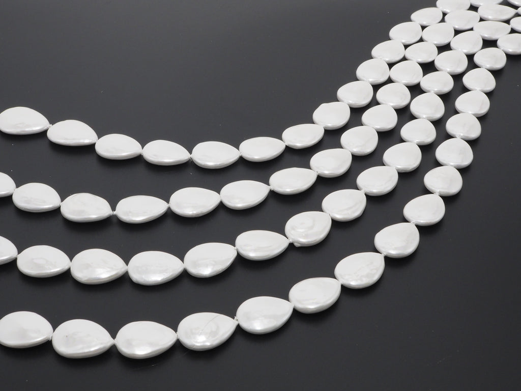 Quality Plated White Mother of Pearl, Mop Shell, Teardrop Shape White Pearl,SKU#U239c