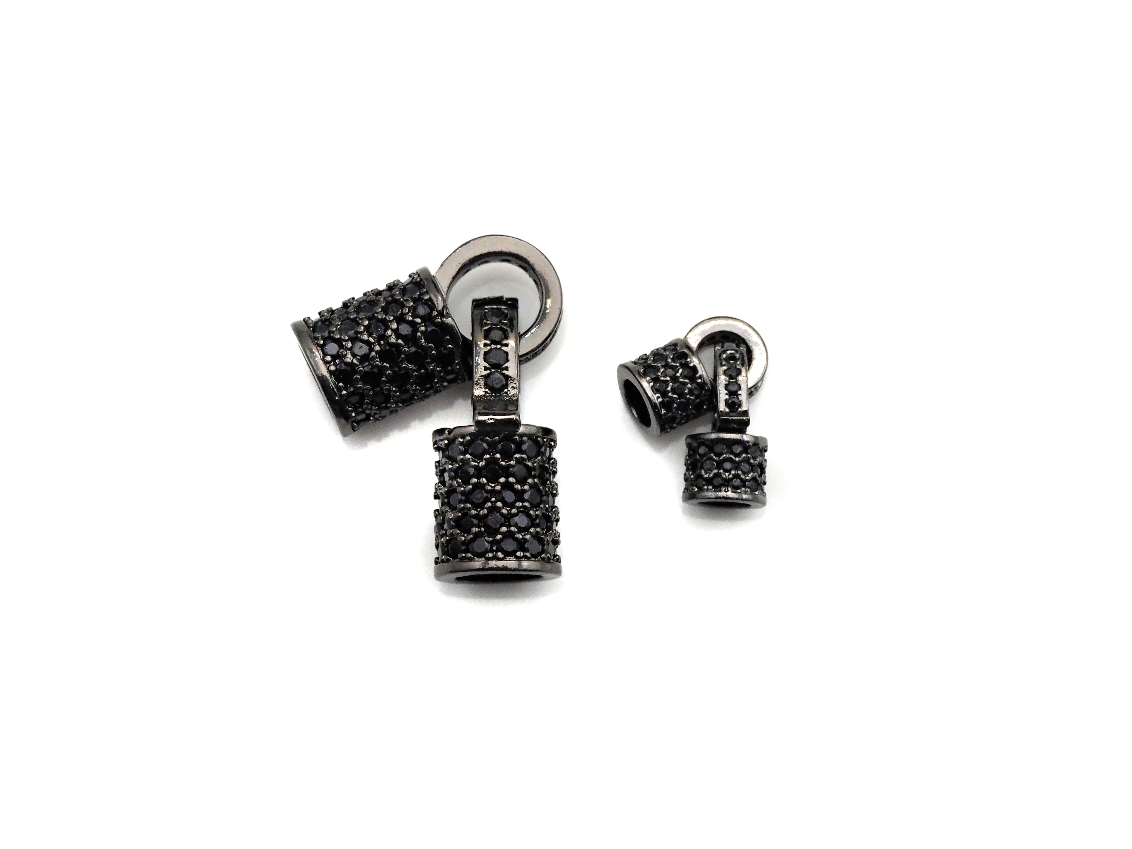 Black CZ Micro Pave Buckle Clasp/Connector/ Link Connector f