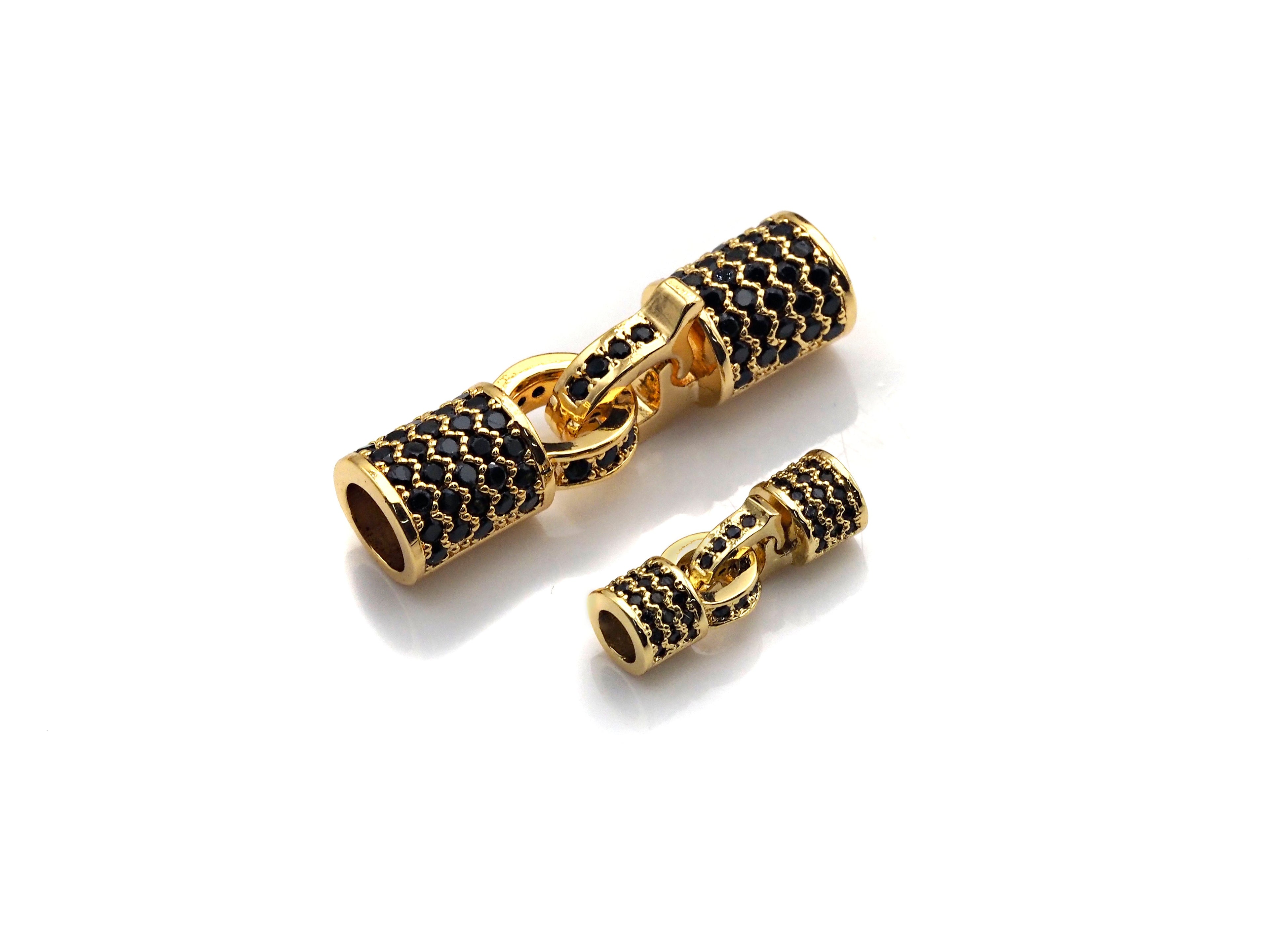 Black CZ Micro Pave Buckle Clasp/Connector/ Link Connector f