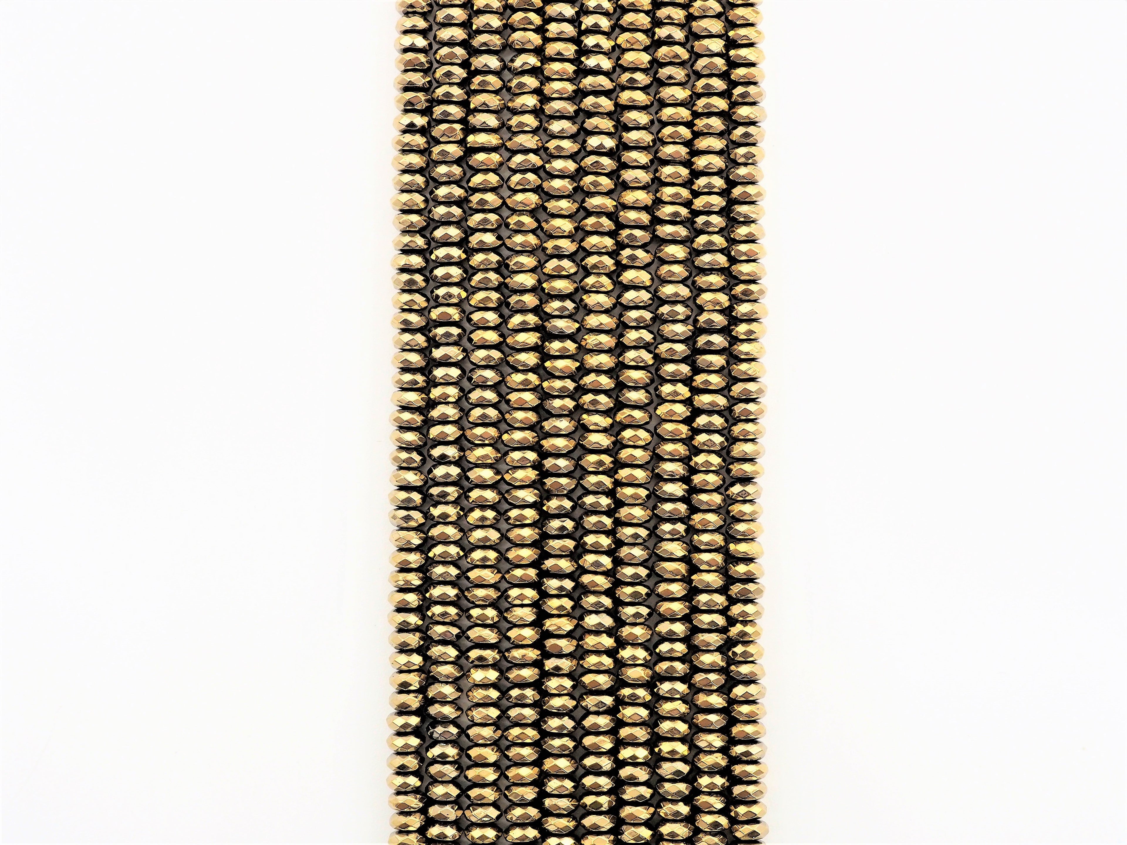 Quality Natural Pyrite Color Hematite,Rondelle Faceted Beads, sku#S95