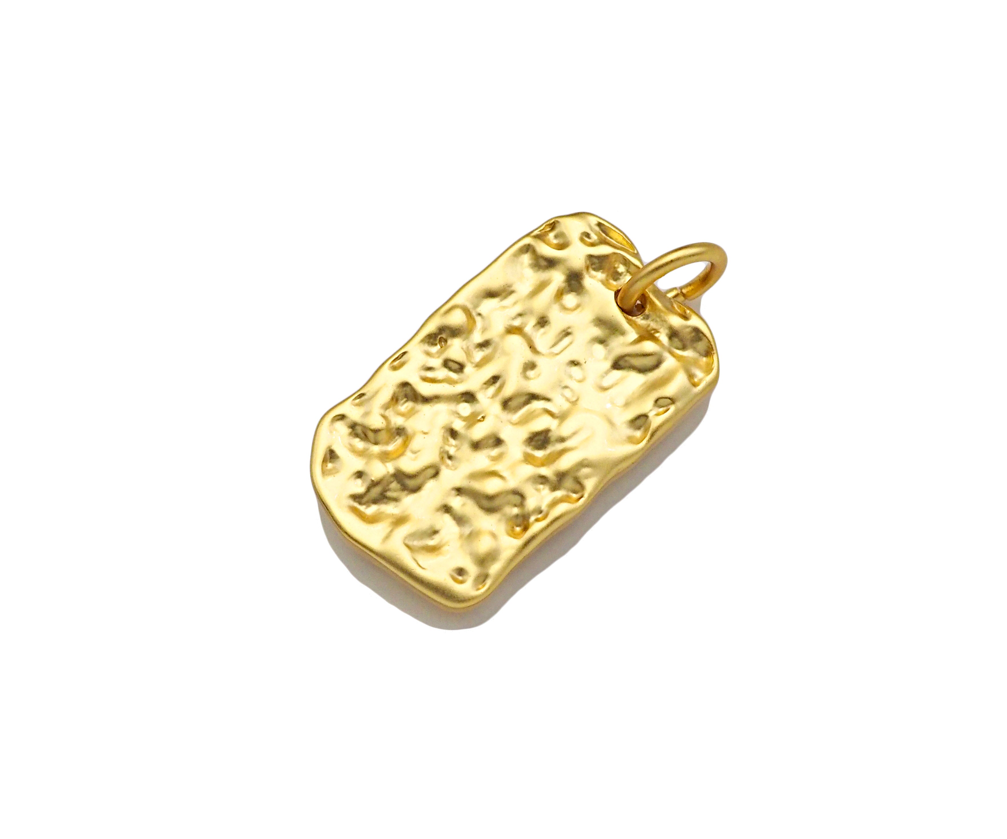 CZ Micro Pave Embossed St Mary On Rectangle Pendant, Matt Gold/Silver Charm, Necklace Bracelet Charm Pendant, 17x10mm, Sku#Y454