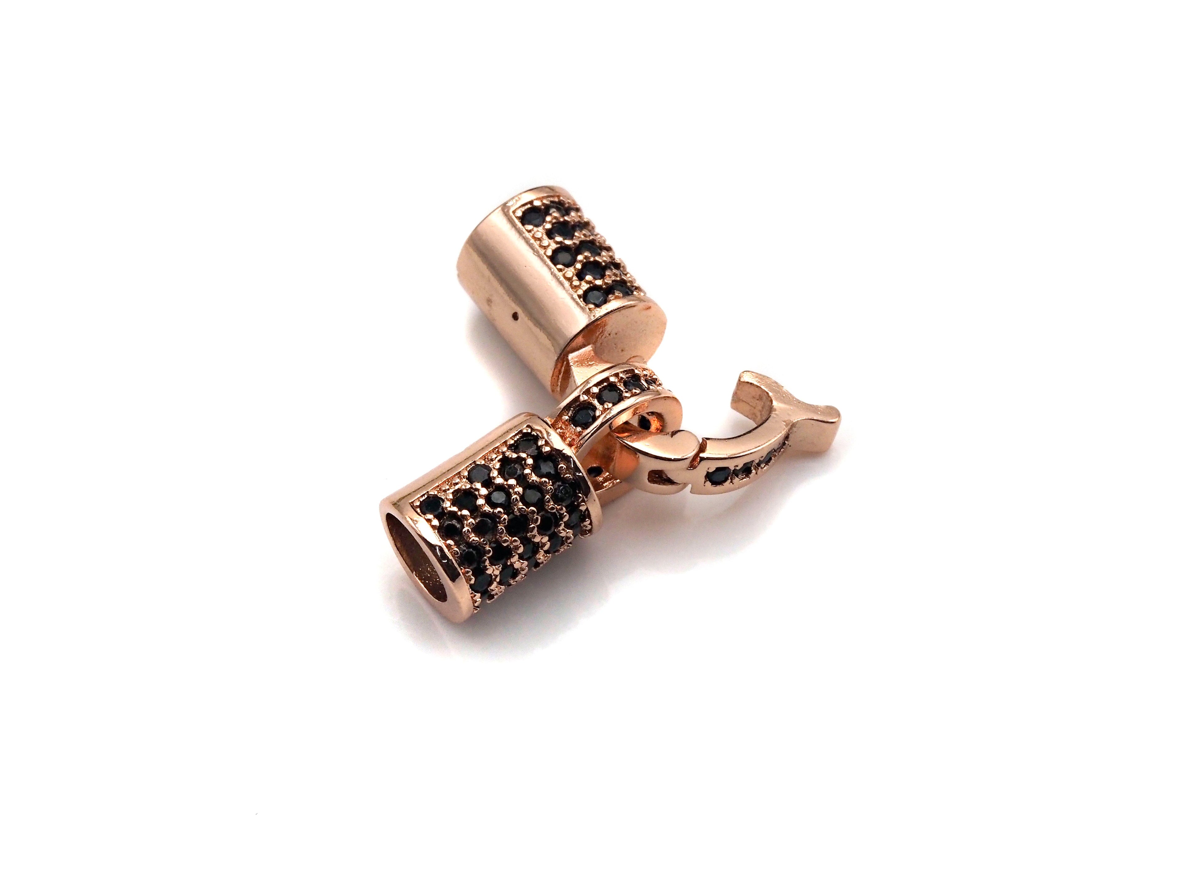 Black CZ Micro Pave Buckle Clasp/Connector/ Link Connector f