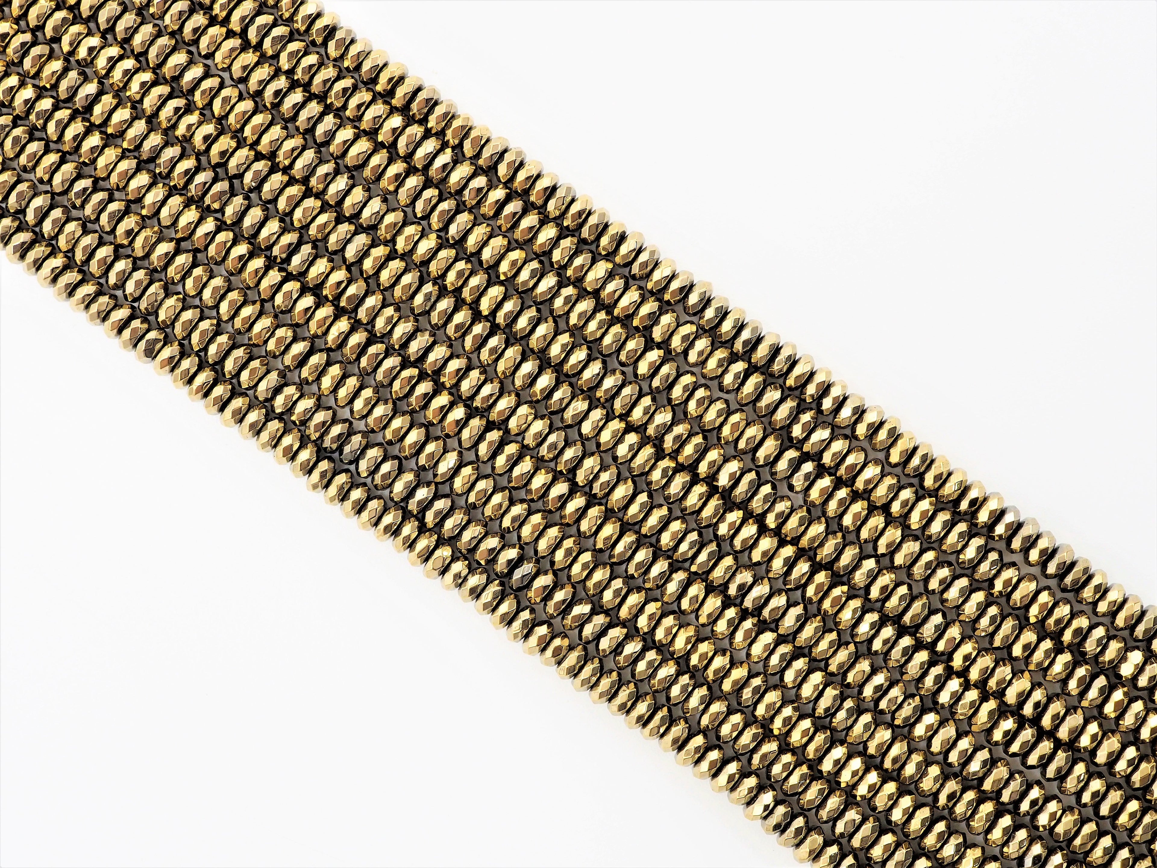 Quality Natural Pyrite Color Hematite,Rondelle Faceted Beads, sku#S95