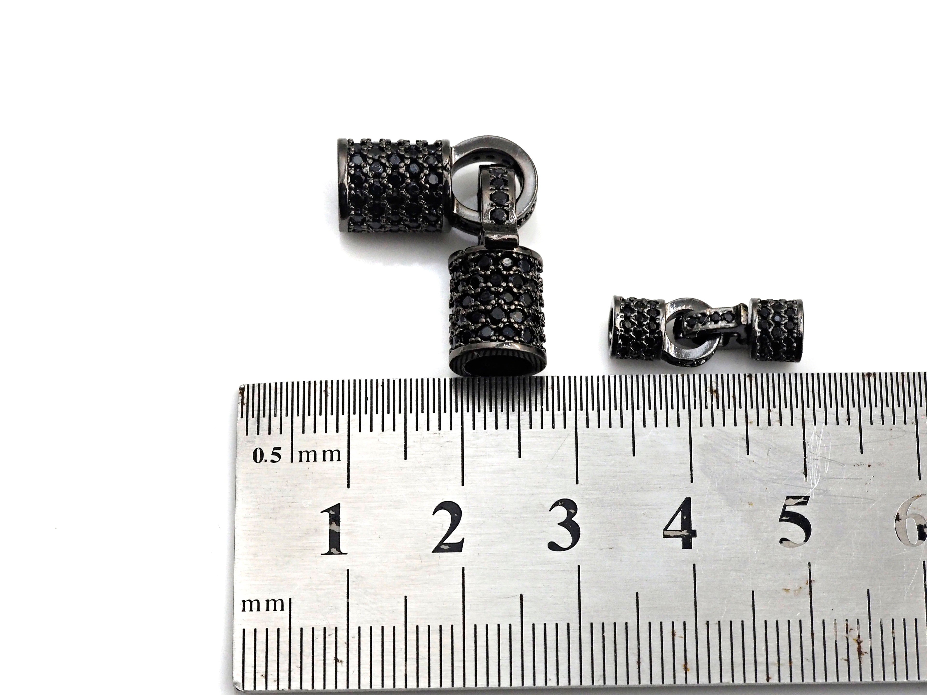 Black CZ Micro Pave Buckle Clasp/Connector/ Link Connector f