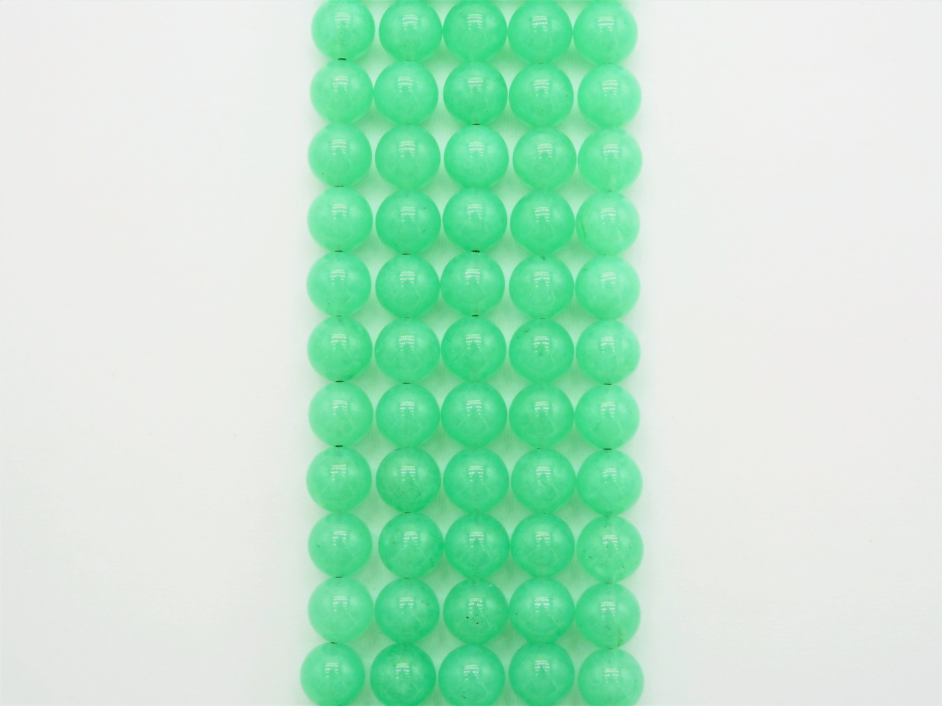 Chrysoprase Jade Round Smooth Beads, 6mm/8mm/10mm Jade,Green Gemstone Beads, 15.5'' Full Strand, SKU#U306C