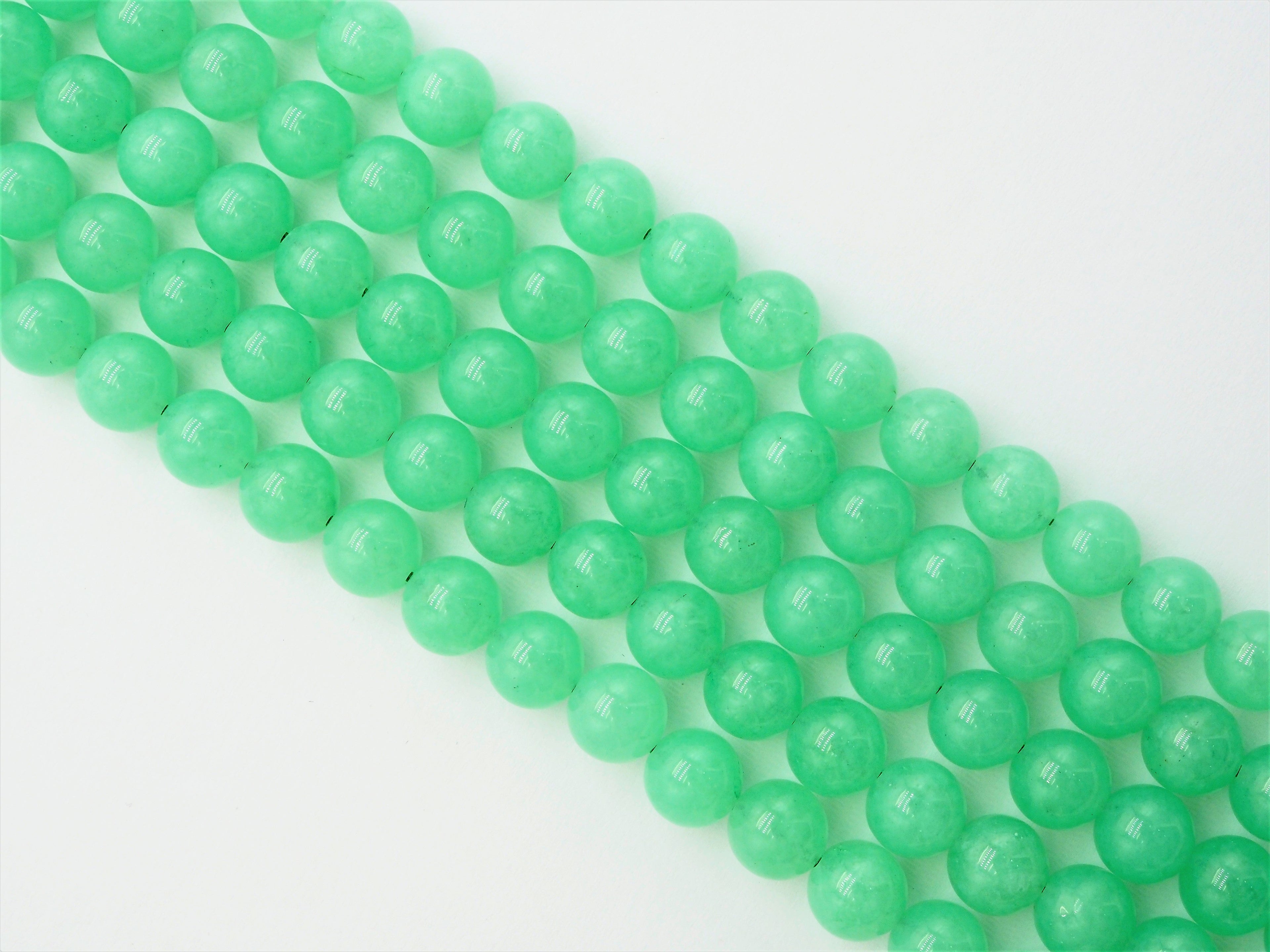 Chrysoprase Jade Round Smooth Beads, 6mm/8mm/10mm Jade,Green Gemstone Beads, 15.5'' Full Strand, SKU#U306C
