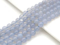 Top Quality Blue Chalcedony Round Smooth Beads, 6mm/8mm/10mm Natural High Polished Chalcedony, 15.5'' Full Strand, Sku#U1014