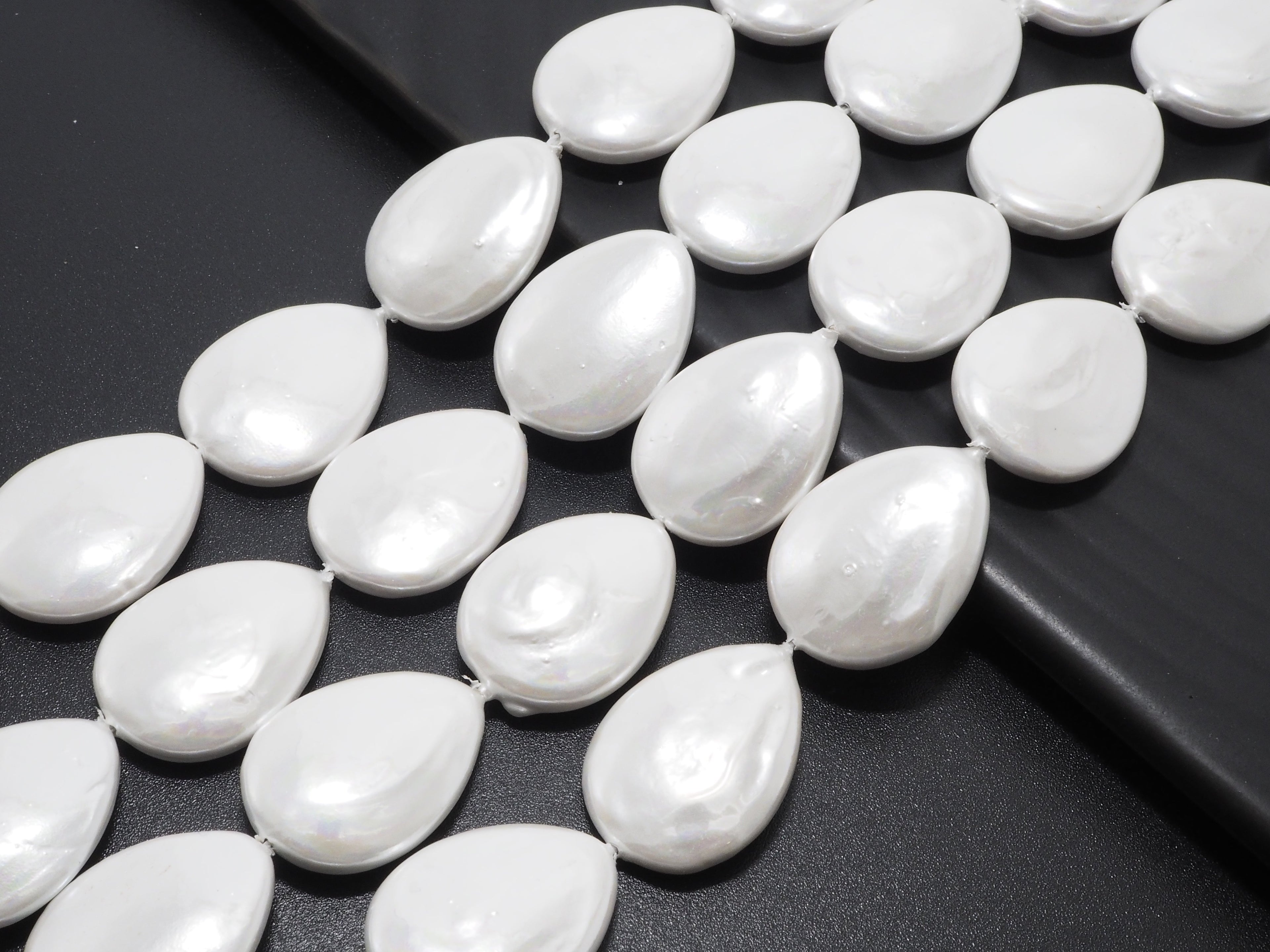 Quality Plated White Mother of Pearl, Mop Shell, Teardrop Shape White Pearl,SKU#U239c