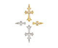 CZ Micro Pave Cross Shape Pendant/Charm,Cubic Zirconia Charm L512