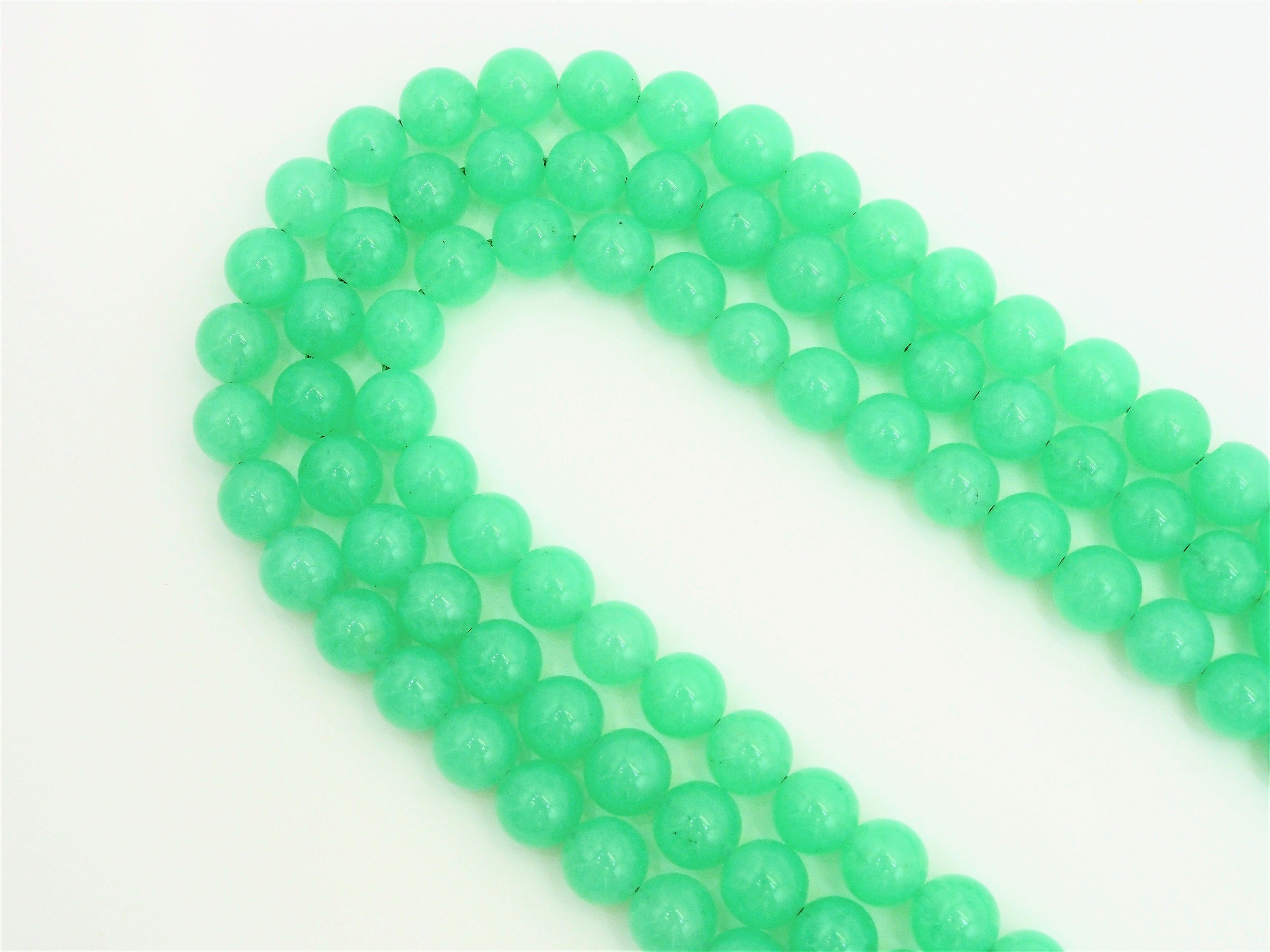 Chrysoprase Jade Round Smooth Beads, 6mm/8mm/10mm Jade,Green Gemstone Beads, 15.5'' Full Strand, SKU#U306C