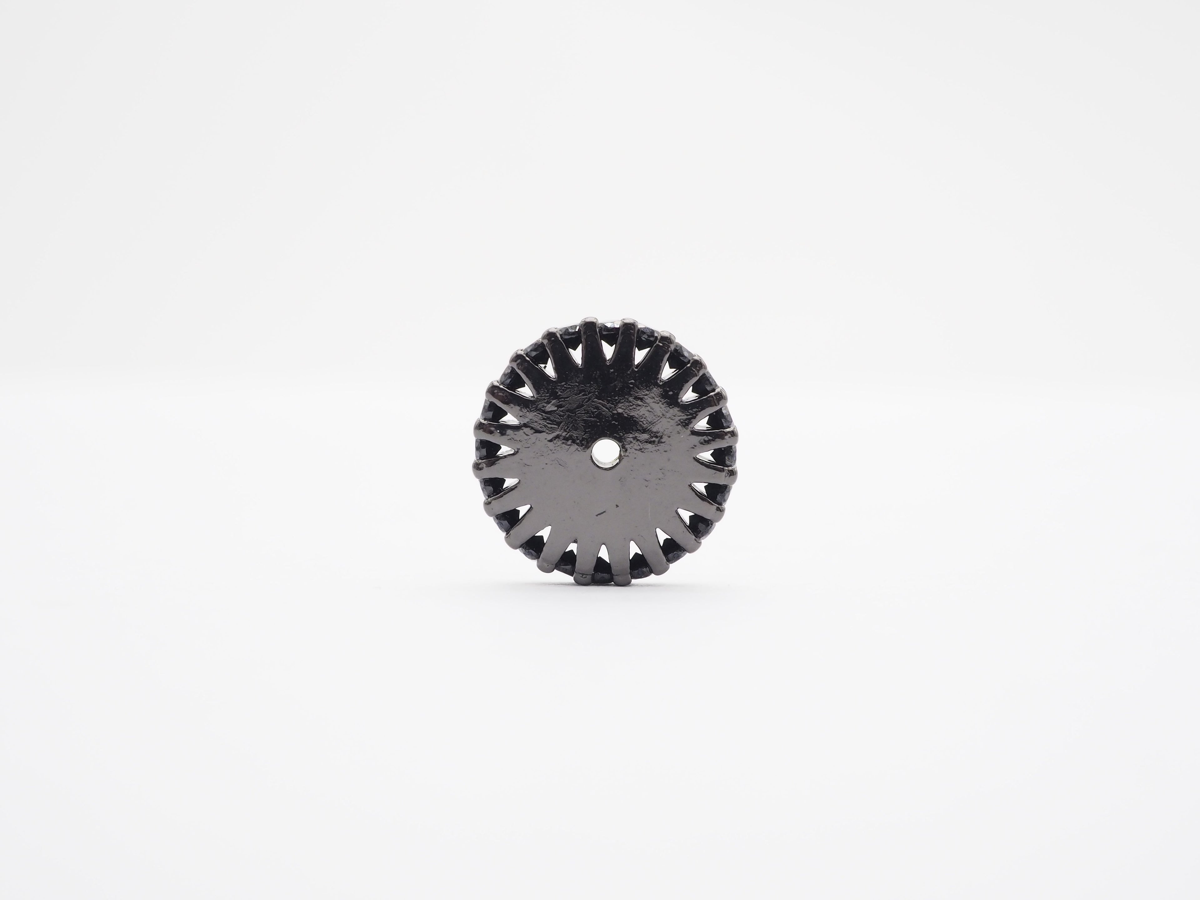 Black CZ Micro Pave On Black Flower Wheel Spacer Beads, Cubic Zirconia Coin Spacer Beads, Micro Pave Beads,6/8/10/12mm, sku#C73