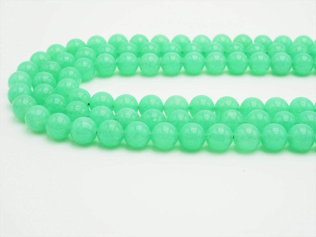 Chrysoprase Jade Round Smooth Beads, 6mm/8mm/10mm Jade,Green Gemstone Beads, 15.5'' Full Strand, SKU#U306C