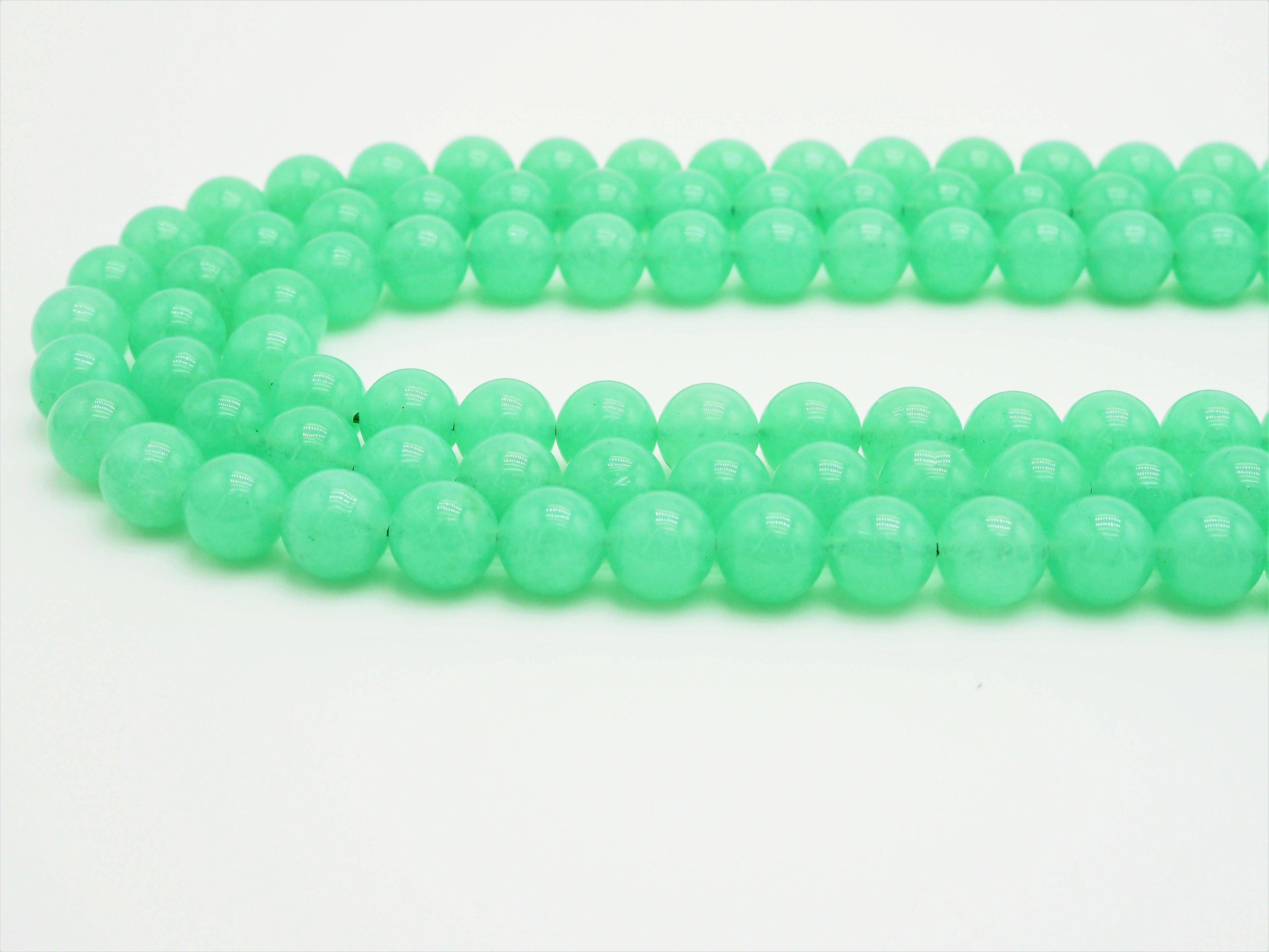 Chrysoprase Jade Round Smooth Beads, 6mm/8mm/10mm Jade,Green Gemstone Beads, 15.5'' Full Strand, SKU#U306C