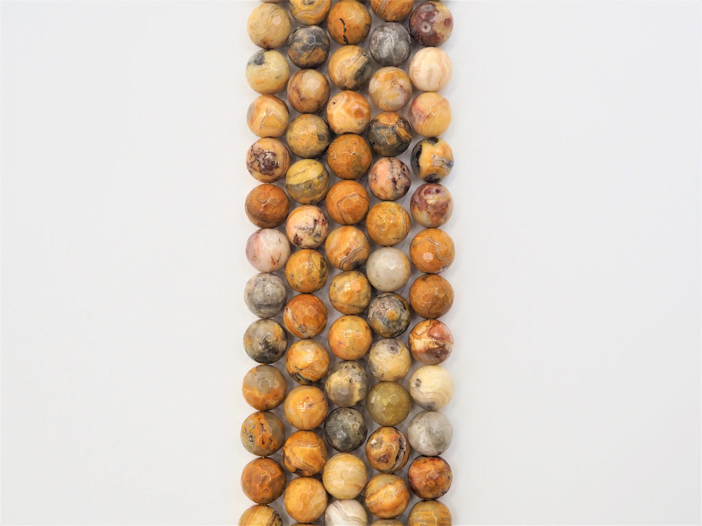 Natural Faceted Crazy Lace Agate beads, 4mm/6mm/10mm/12mm/14mm Natural Yellow Gemstone beads, Natural Agate Beads, 15.5inch strand, SKU#U241