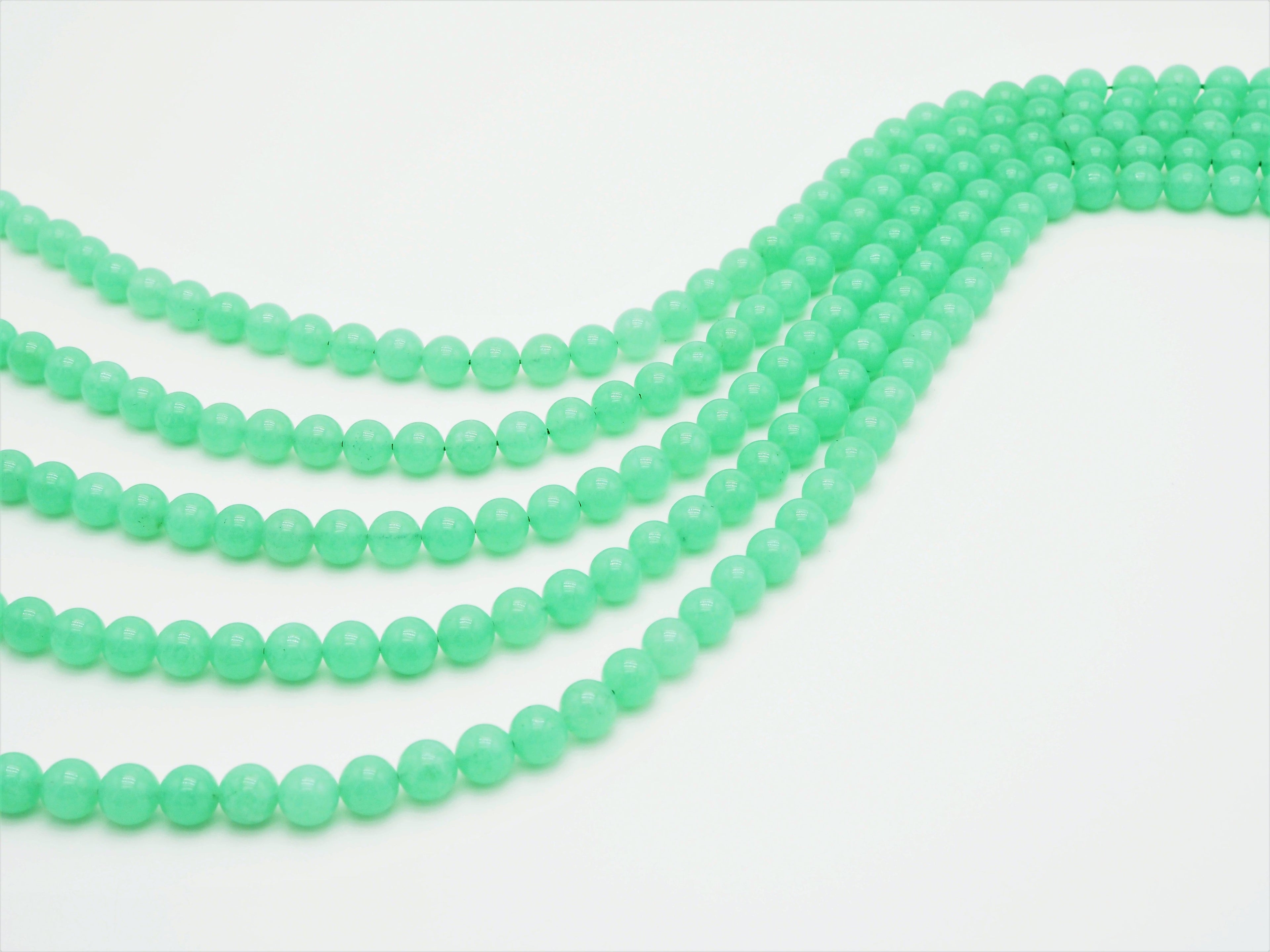Chrysoprase Jade Round Smooth Beads, 6mm/8mm/10mm Jade,Green Gemstone Beads, 15.5'' Full Strand, SKU#U306C