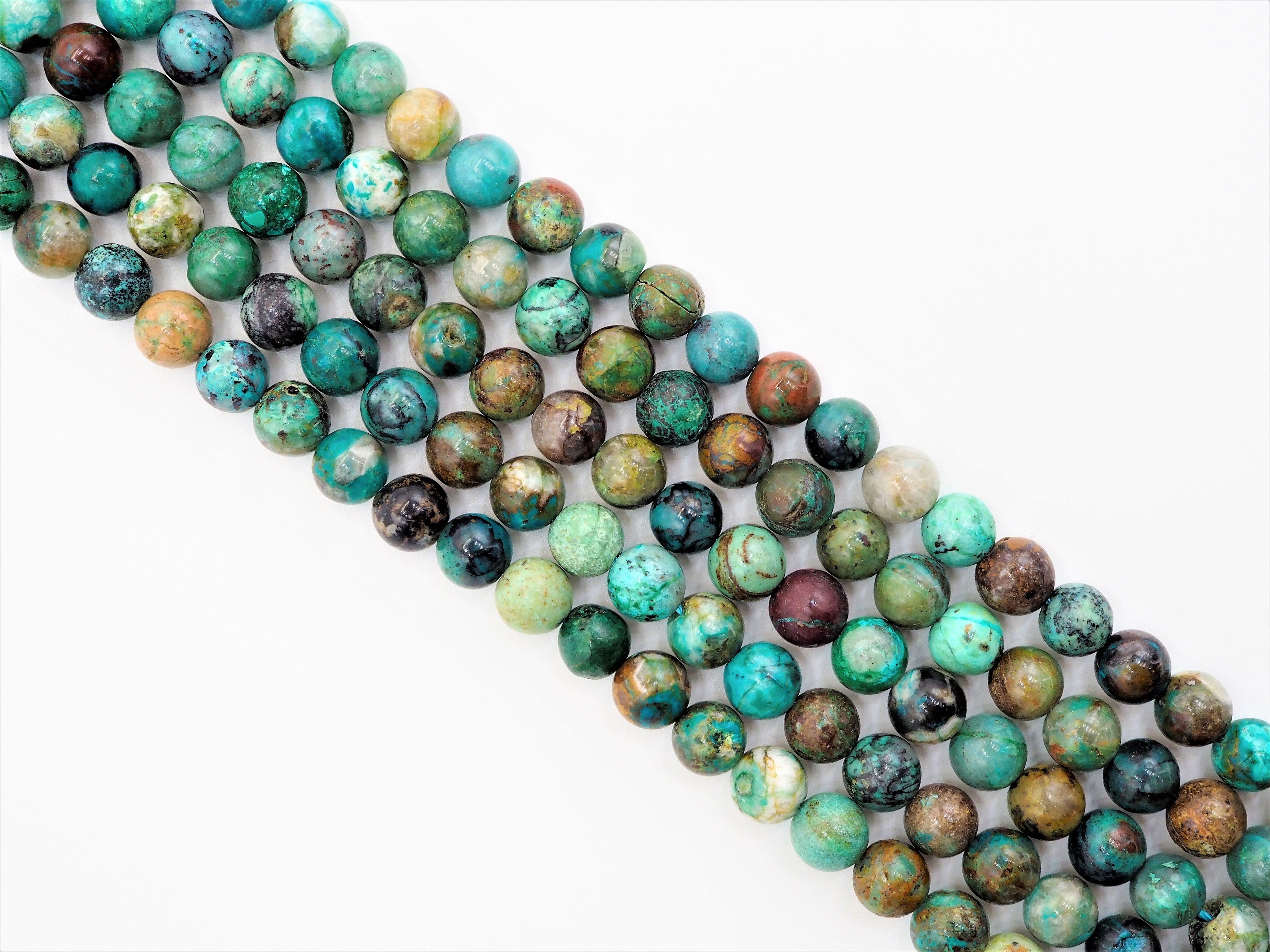 Quality Natural Chrysocolla beads, Round Smooth 6mm/8mm/10mm/12mm Natural Blue Brown Gemstone beads,15.5inch strand, SKU#U297