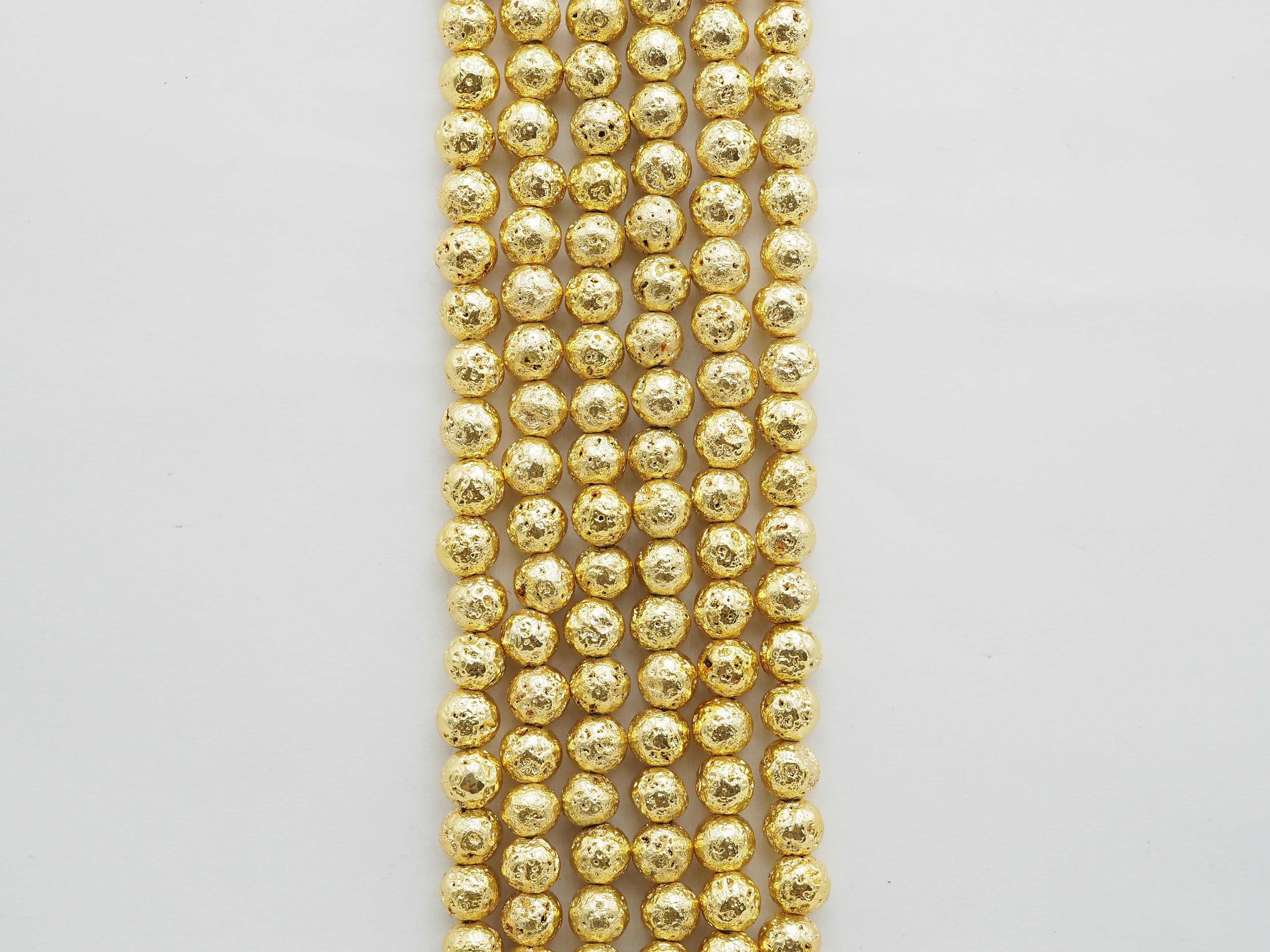 NEW STYLE Gold Plated Lava Round Beads, 4mm/6mm/8mm/10mm/12mm Gold Gemstone Beads, Wholesale Gemstone Beads, 15.5" Full Strand,SKU#S110
