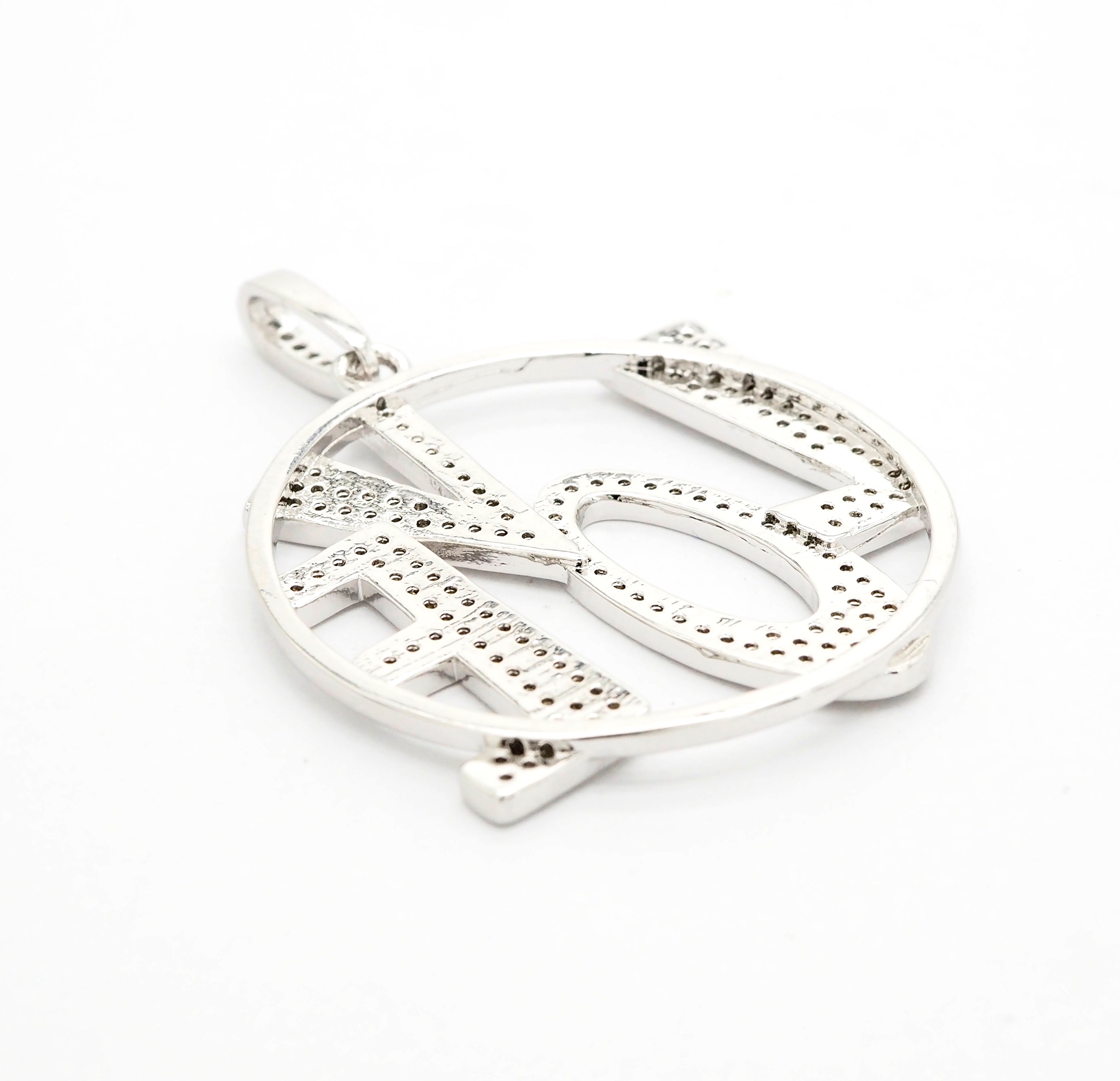 CZ Micro Pave Large LOVE Round Pendant with bail,35x39mm, Cubic Zirconia Love Pave Pendant Beads, Pave Pendant, SKU#F514