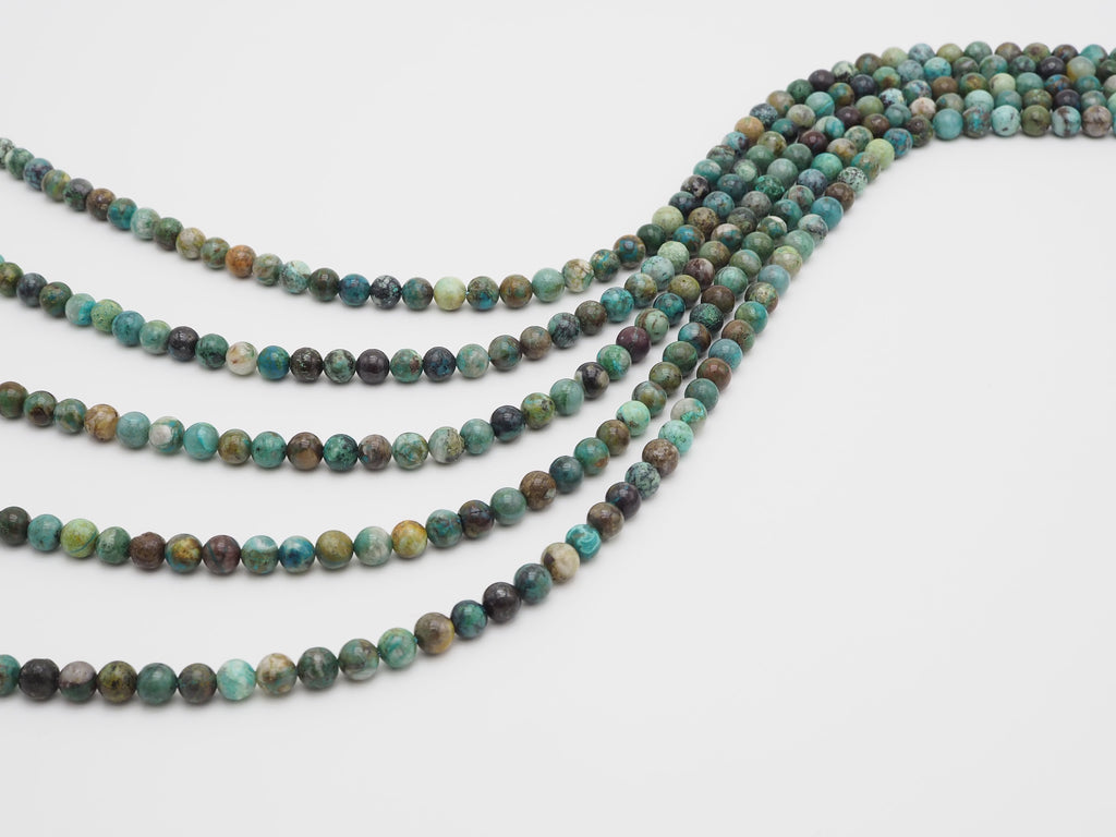 Quality Natural Chrysocolla beads, Round Smooth 6mm/8mm/10mm/12mm Natural Blue Brown Gemstone beads,15.5inch strand, SKU#U297